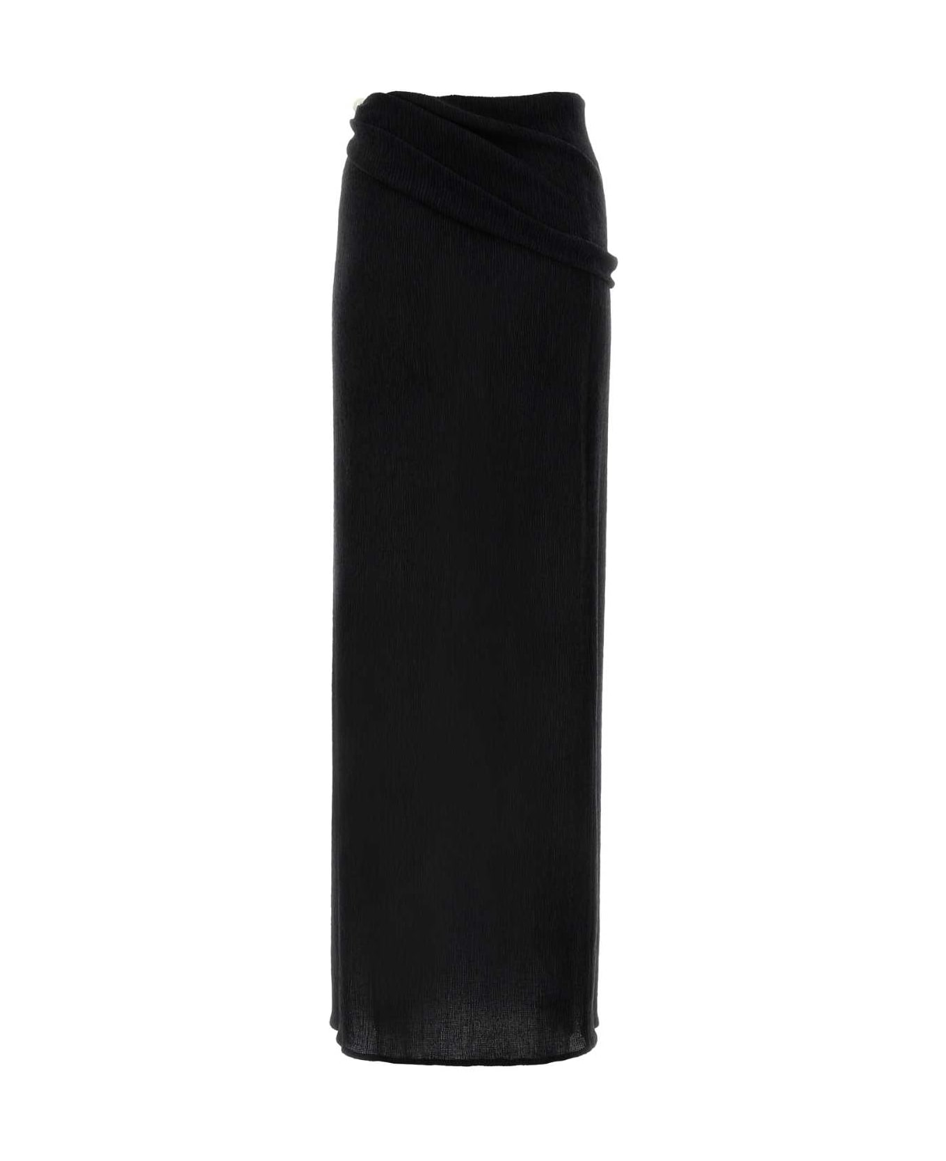 Magda Butrym Black Stretch Lyocell Blend Skirt - BLACK スカート