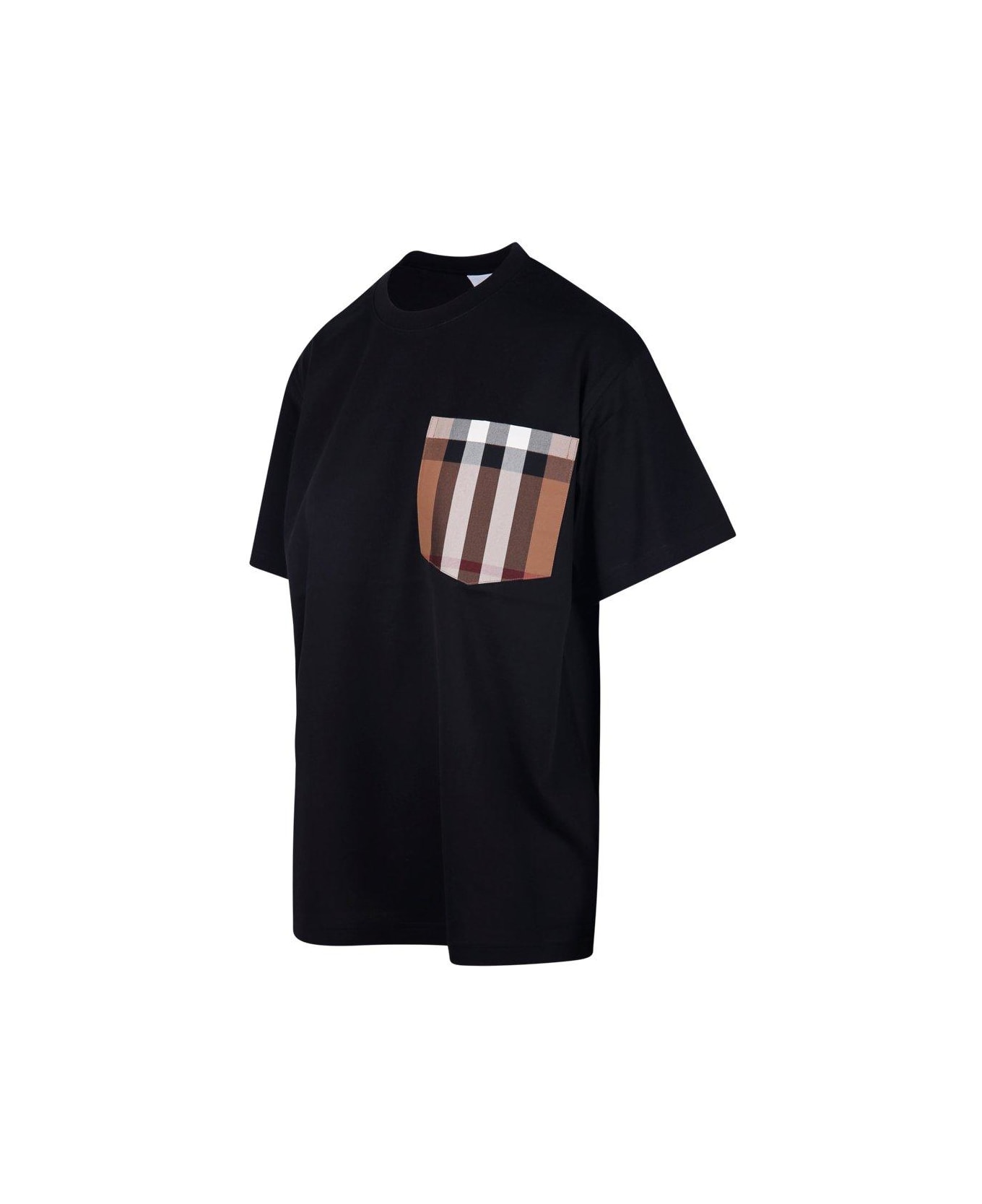 Burberry Vintage Check-detailed Crewneck T-shirt - Black