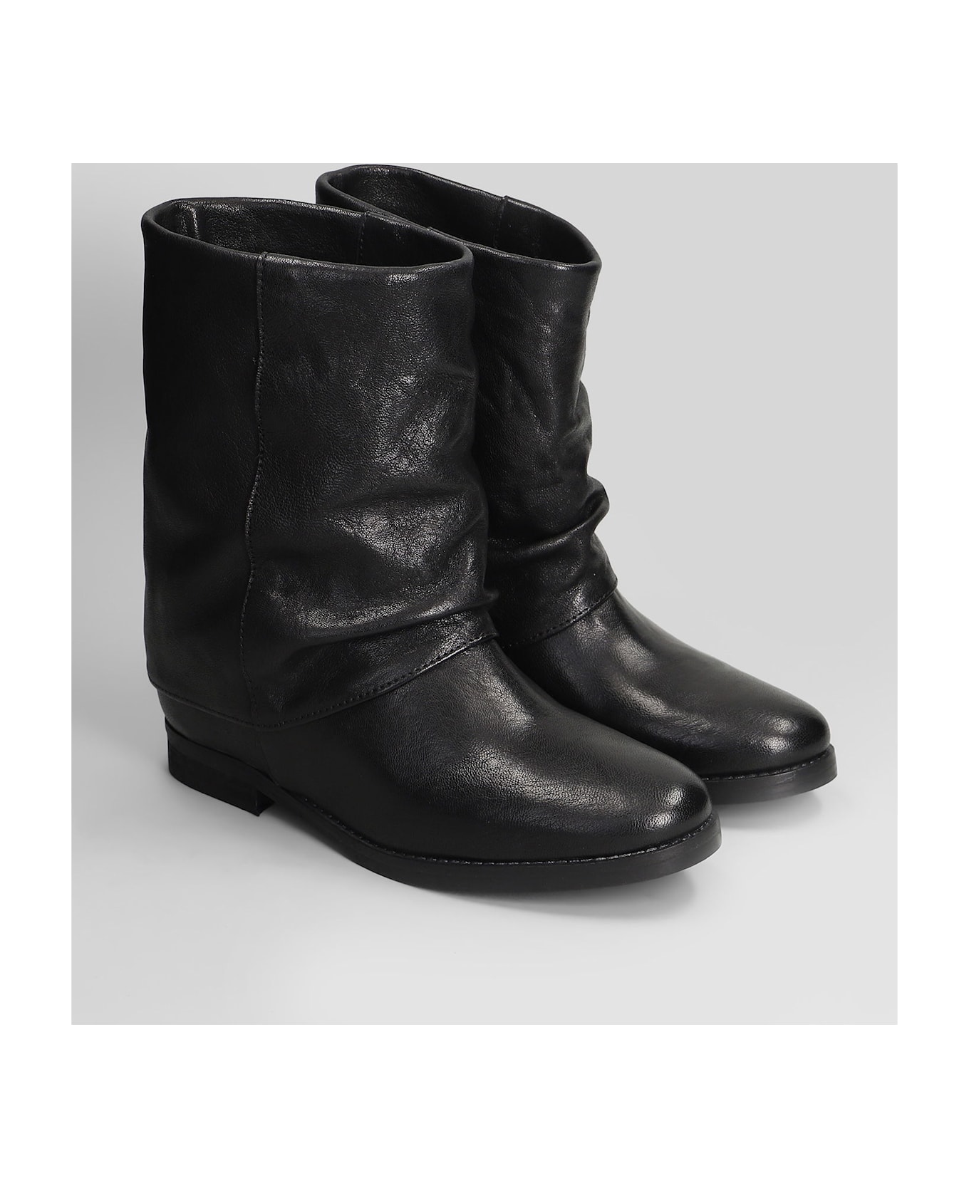 Julie Dee Low Heels Ankle Boots In Black Suede - black