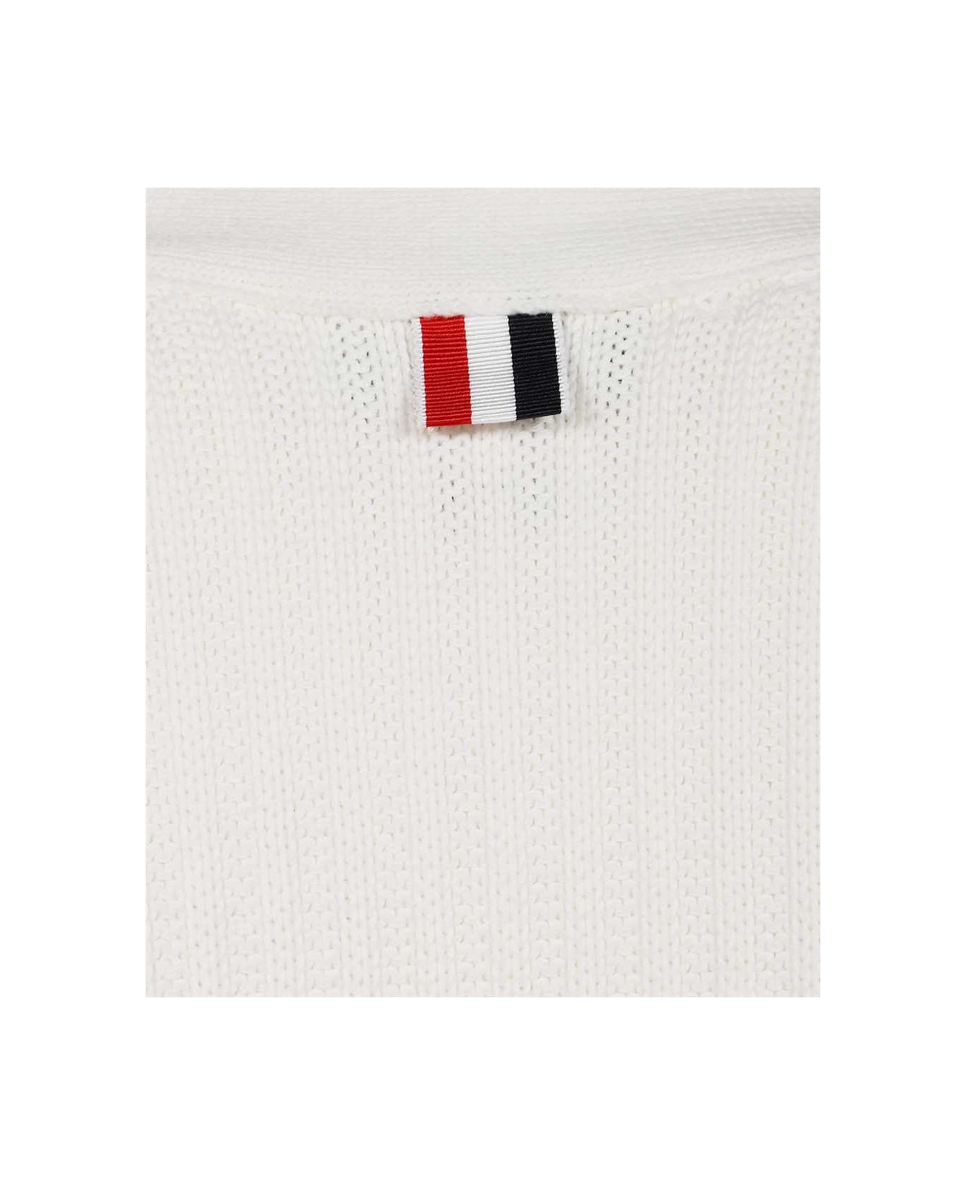 Thom Browne Ribbed-knit Cardigan - White