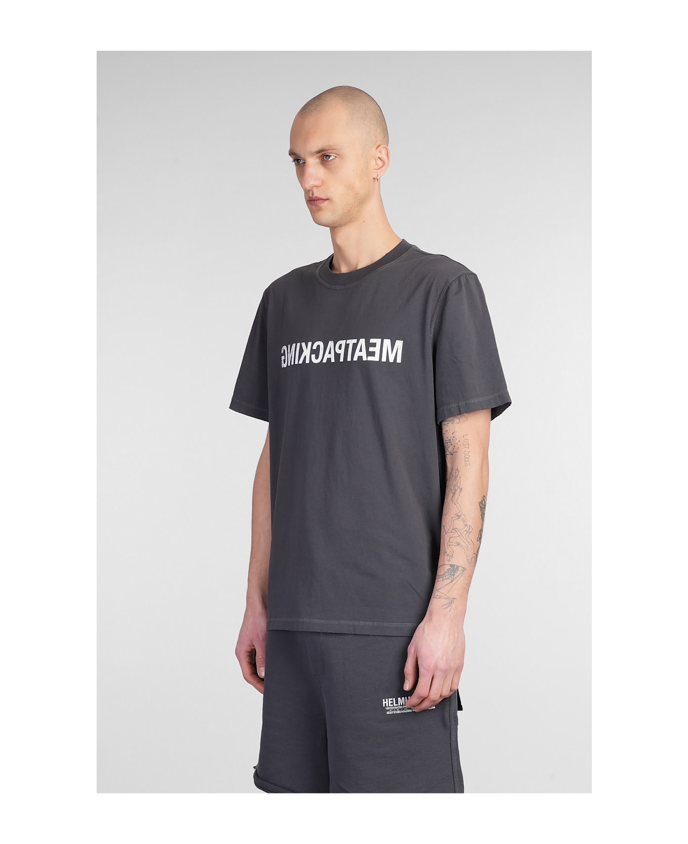 Helmut Lang T-shirt In Grey Cotton - grey