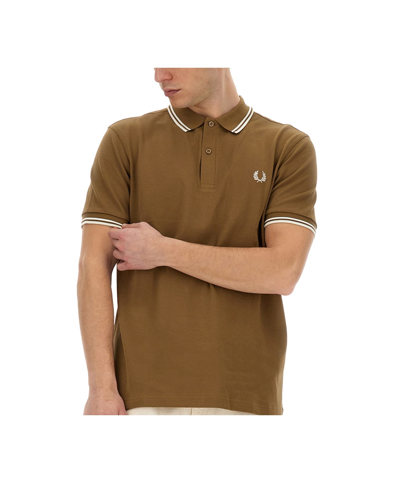 Fred Perry Polo With Logo - BEIGE