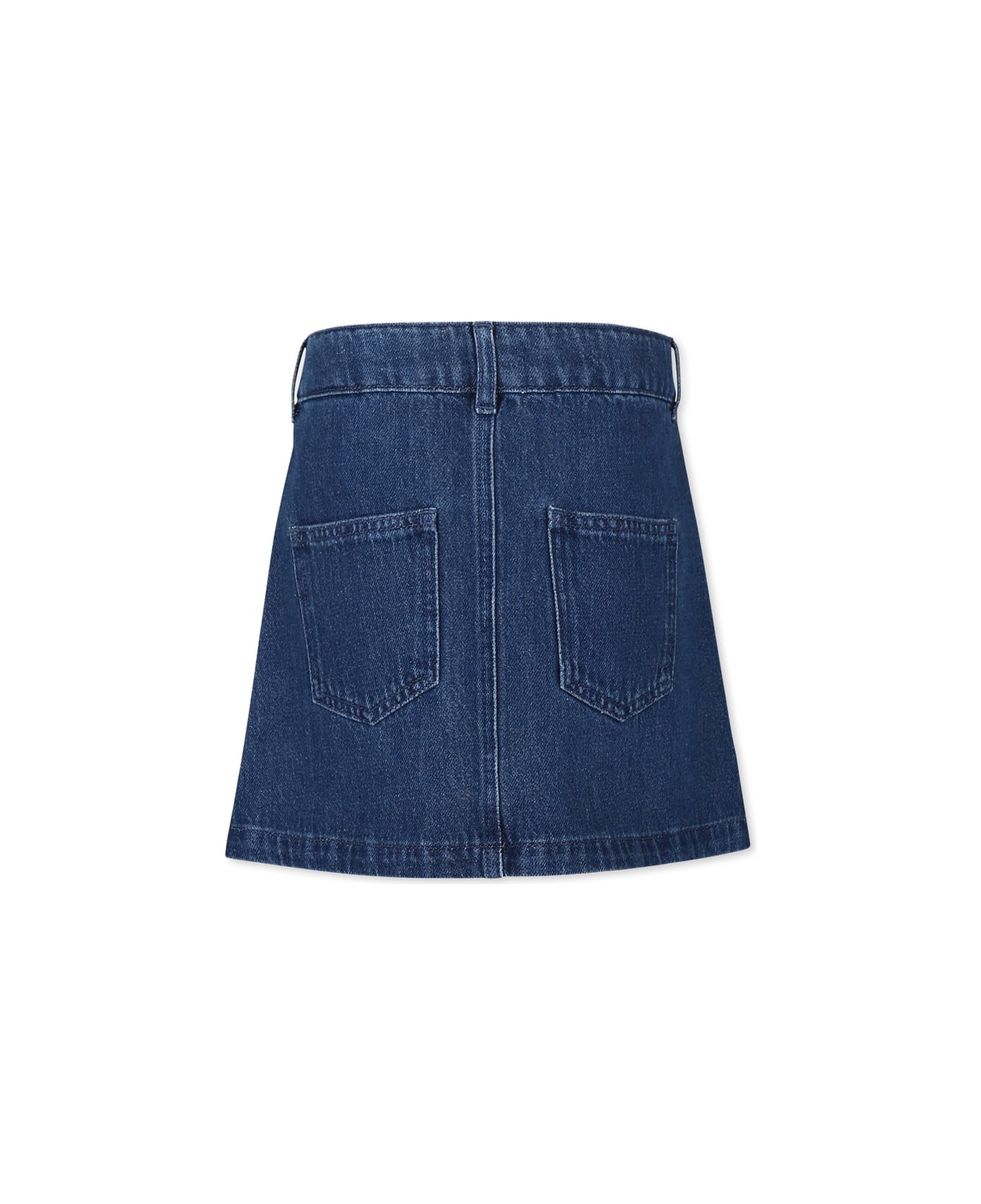 Off-White Blue Skirt For Girl With Logo - Denim