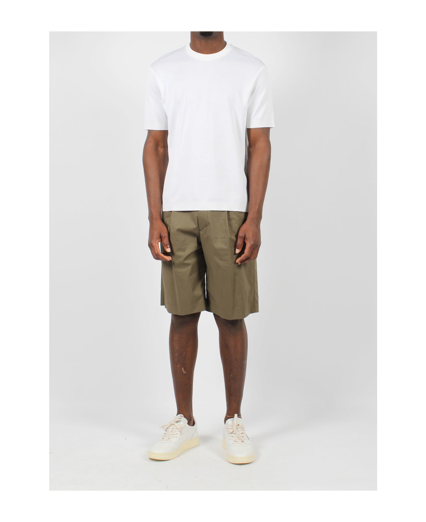 Herno Light Cotton Stretch And Ultralight Crease Shorts - Green