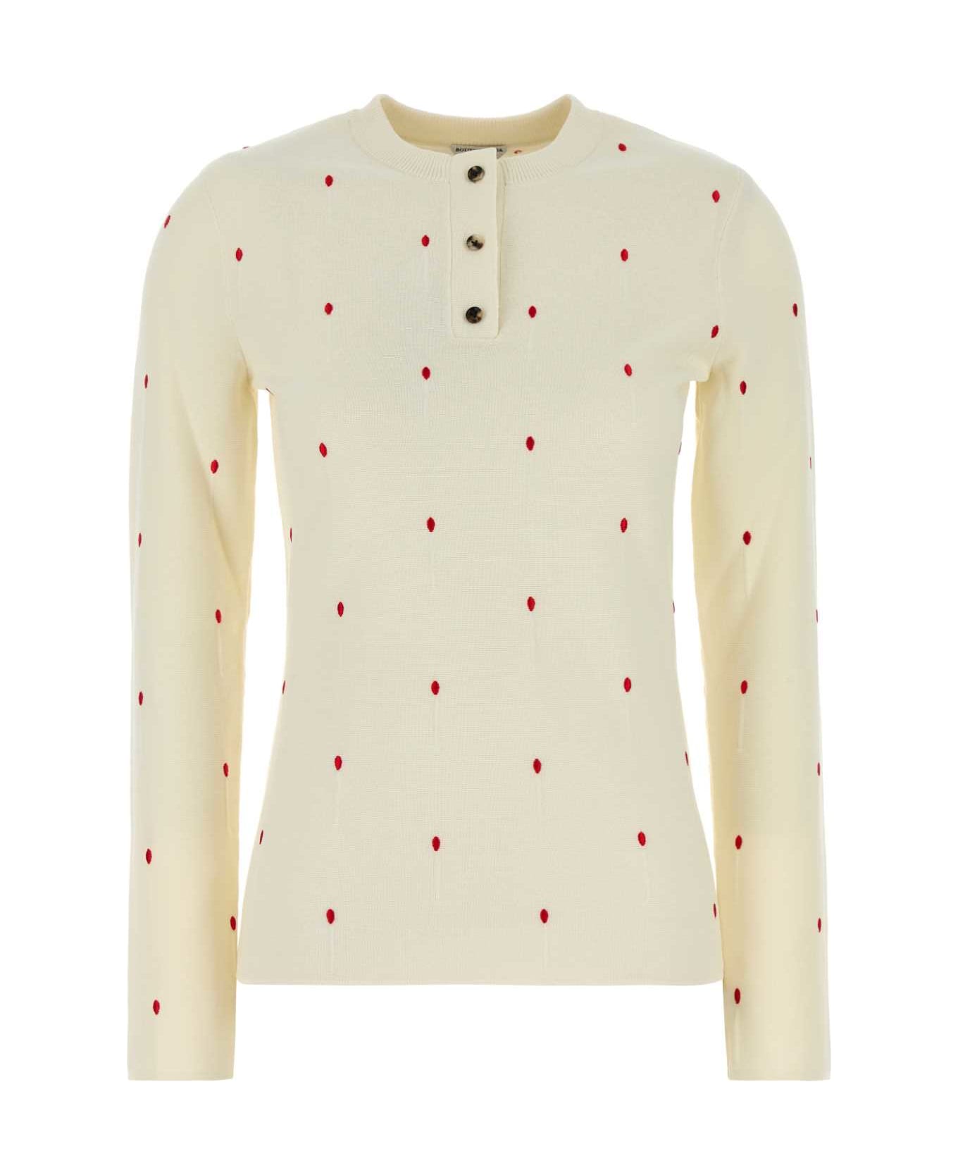 Bottega Veneta Embroidered Cotton Blend Sweater - CHALKVERNIS