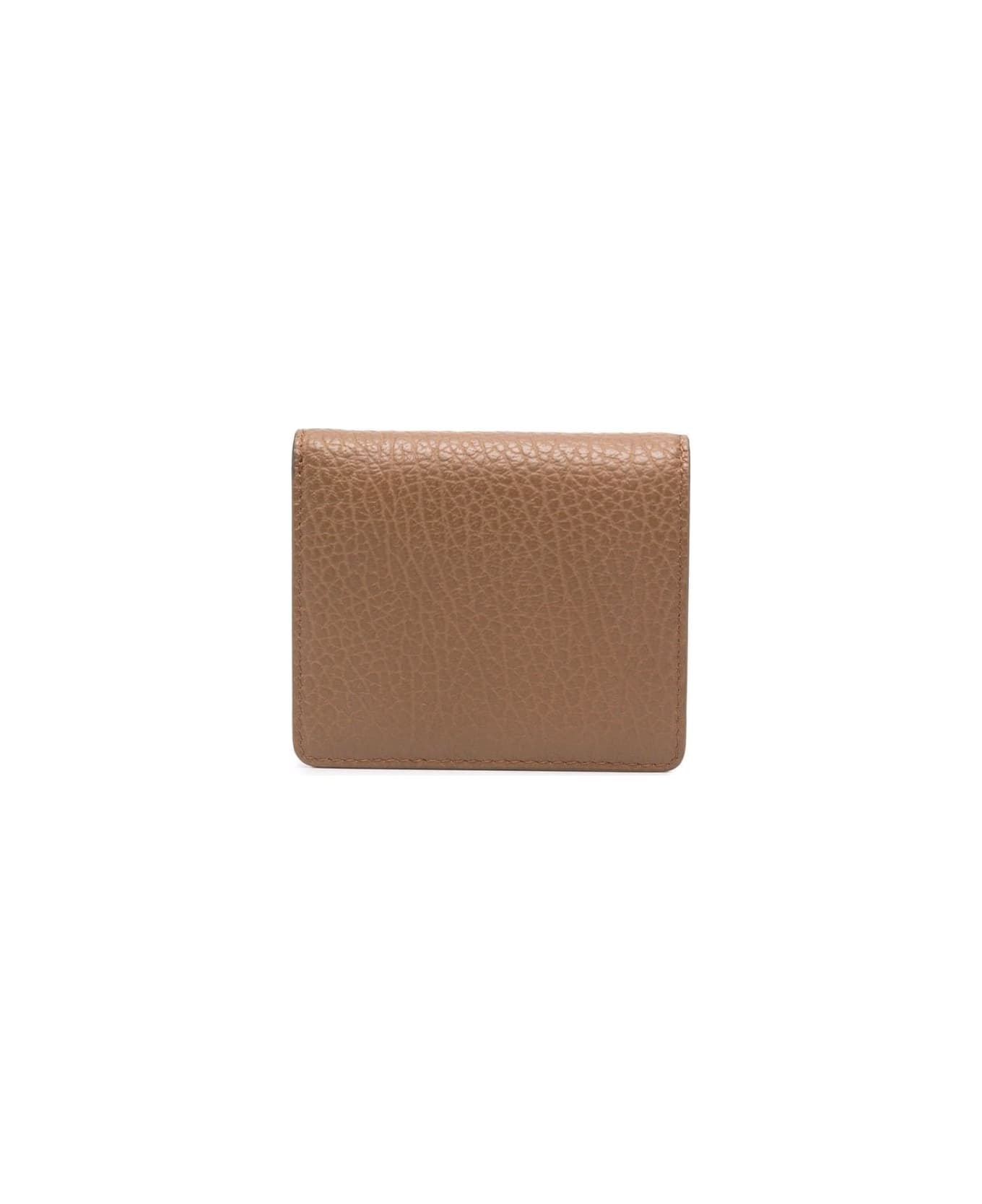 Maison Margiela Beige Bi-fold Wallet In Grainy Leather Woman Maison Margiela - Beige