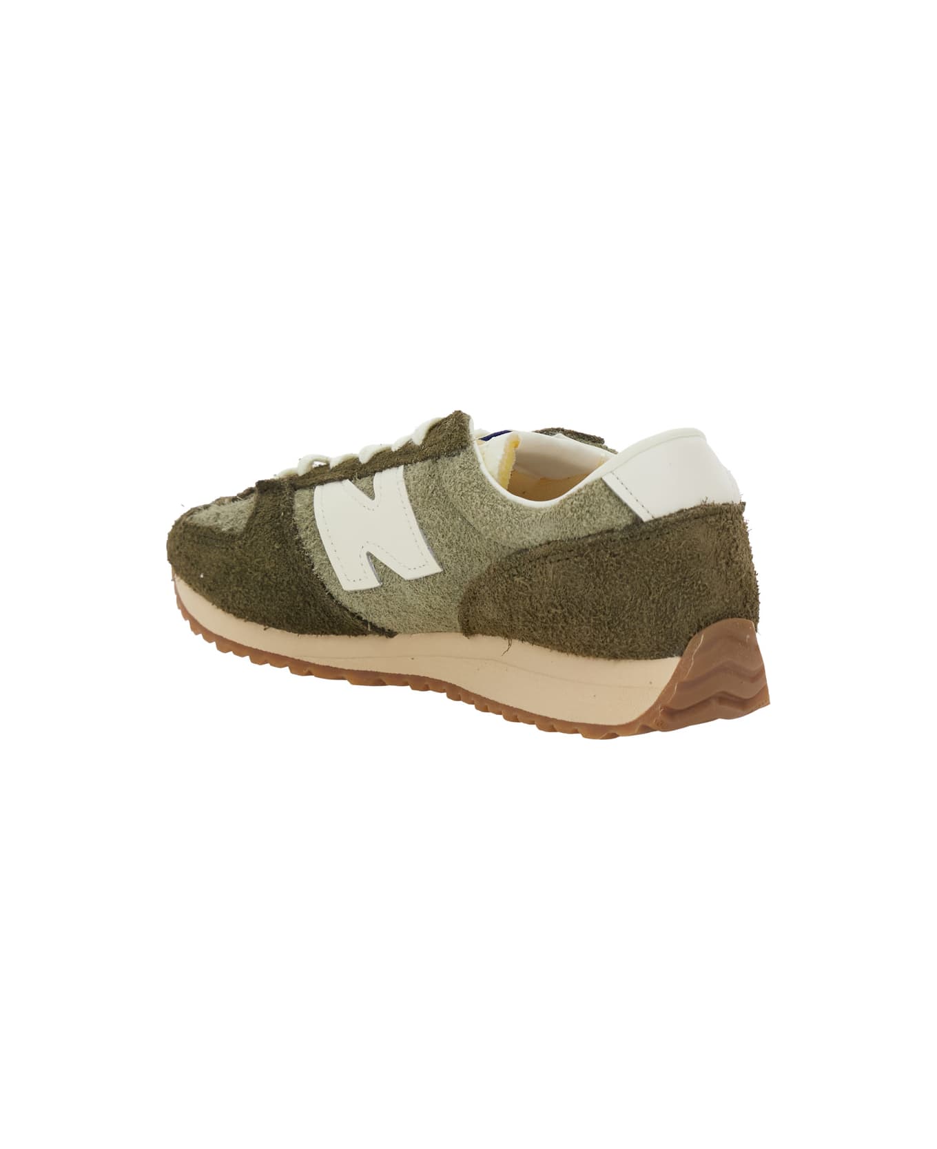 New Balance Green Low Top Sneakers With Logo Patch In Suede Unisex - Green スニーカー
