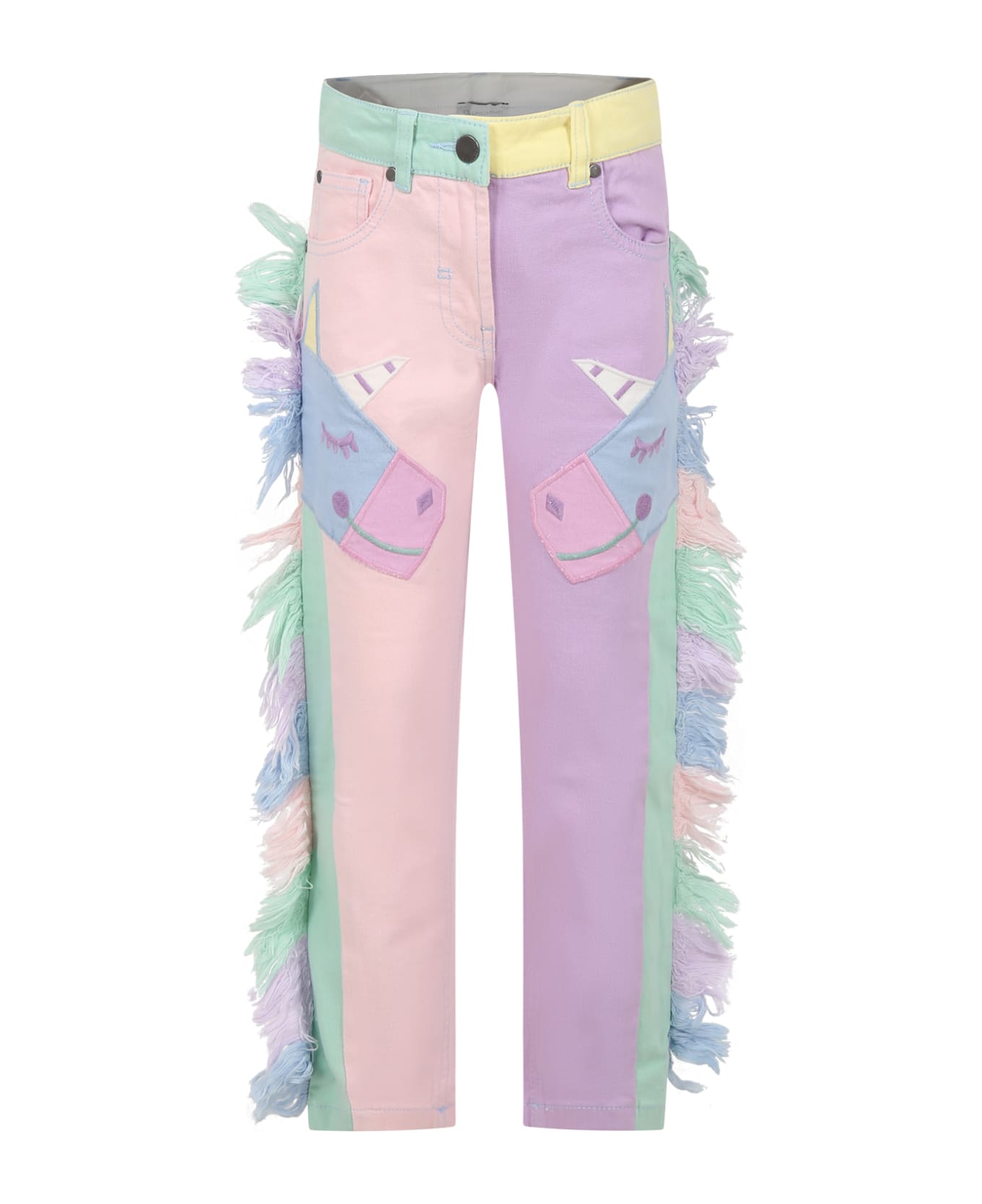 Stella McCartney Kids Multicolor Jeans For Girl With Unicorns - Multicolor