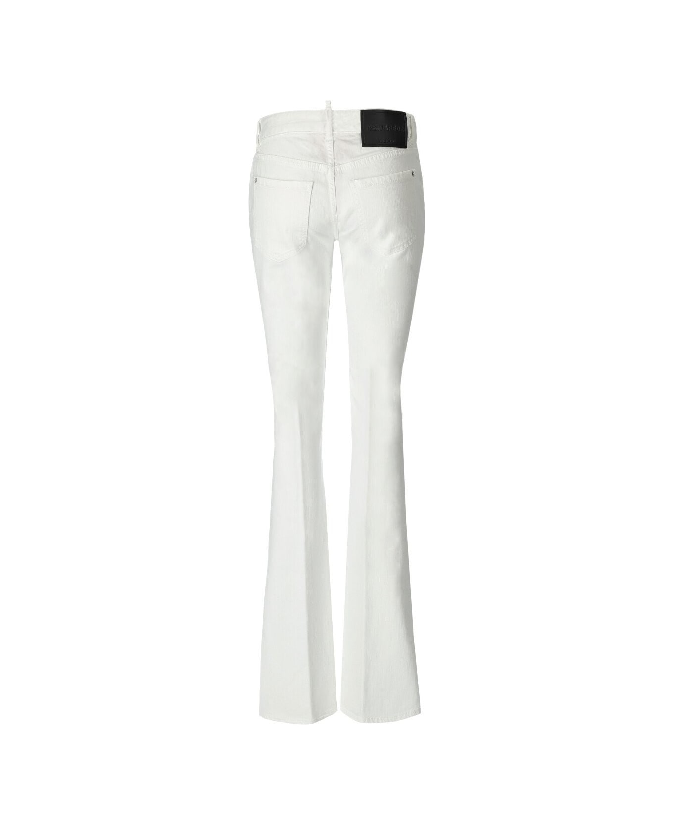 Dsquared2 Logo Patch Low-rise Flared Jeans - Bianco