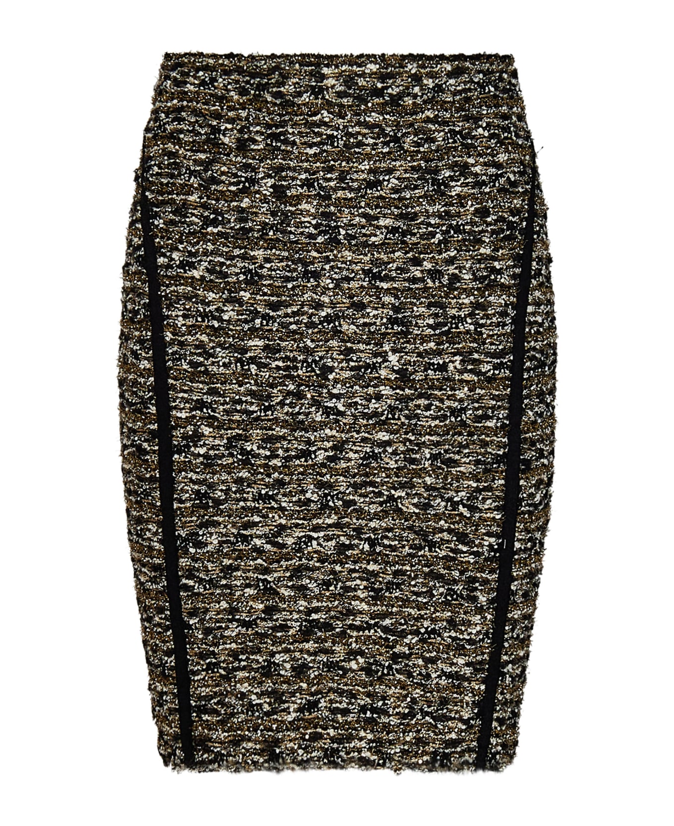 Balmain Tweed Knee Skirt - Ead Noir Or