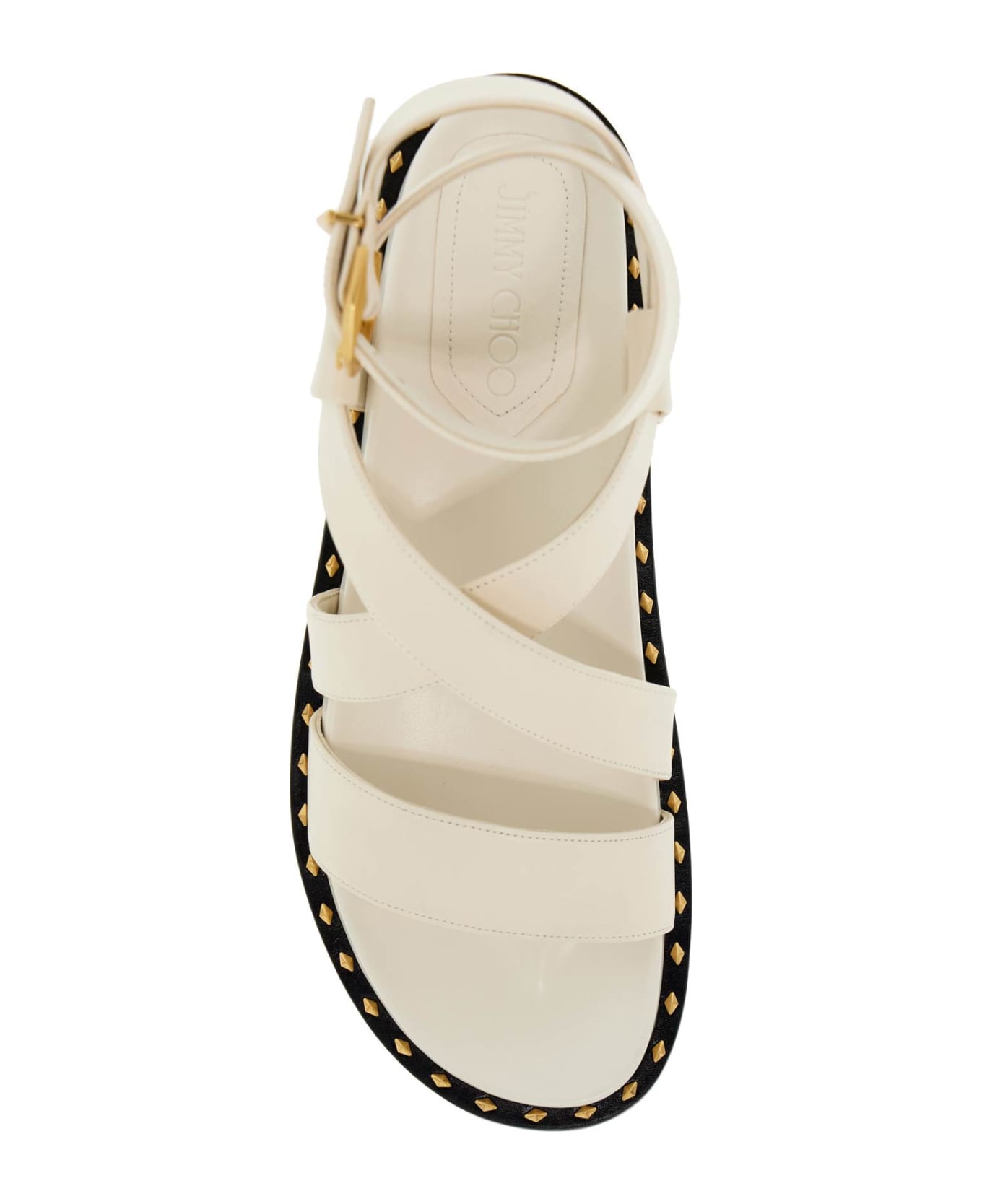 Jimmy Choo Blaise Flat Sandals - LATTE GOLD (White)