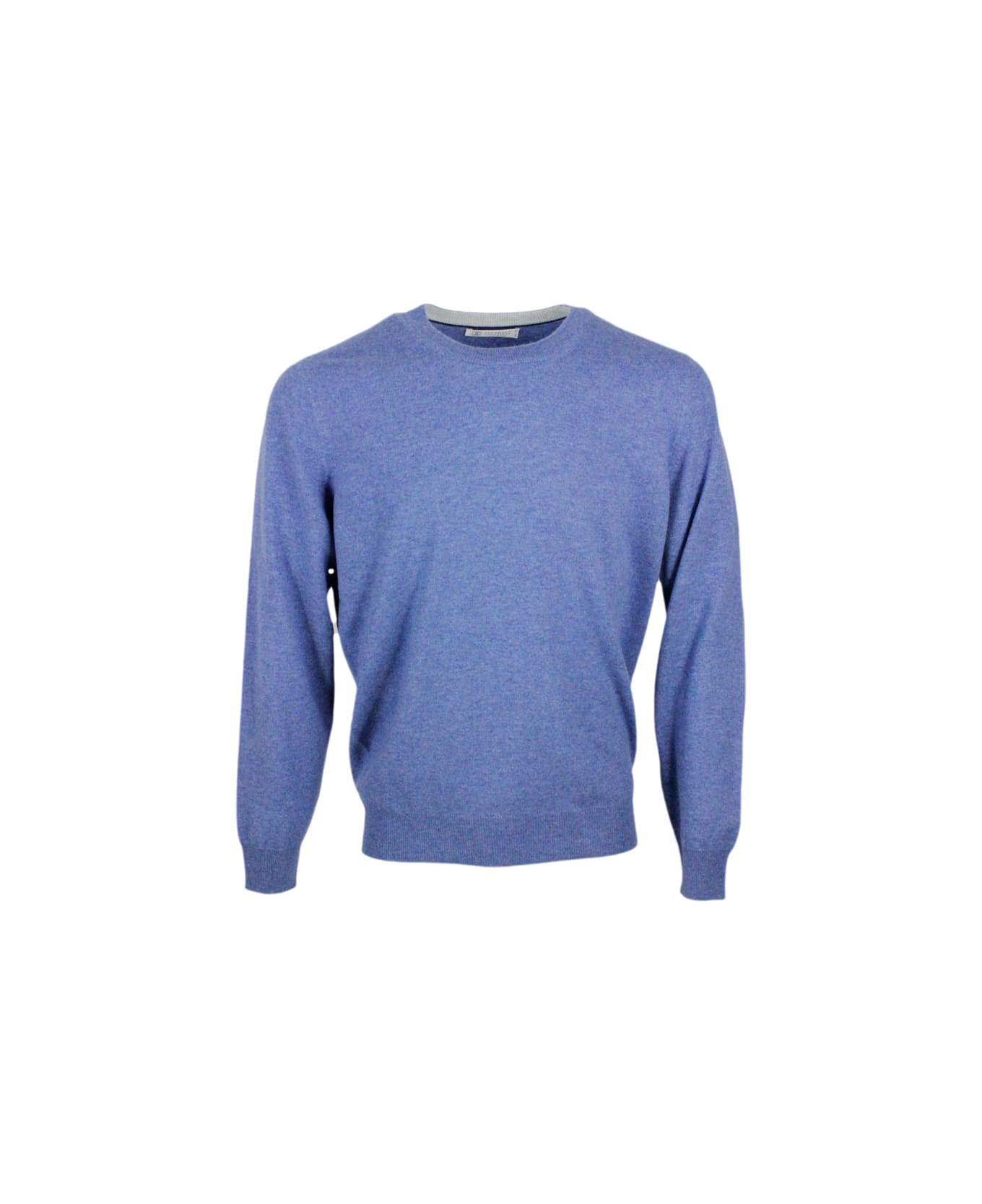 Brunello Cucinelli Long-sleeved Crew-neck Sweater - Light Blu Melange