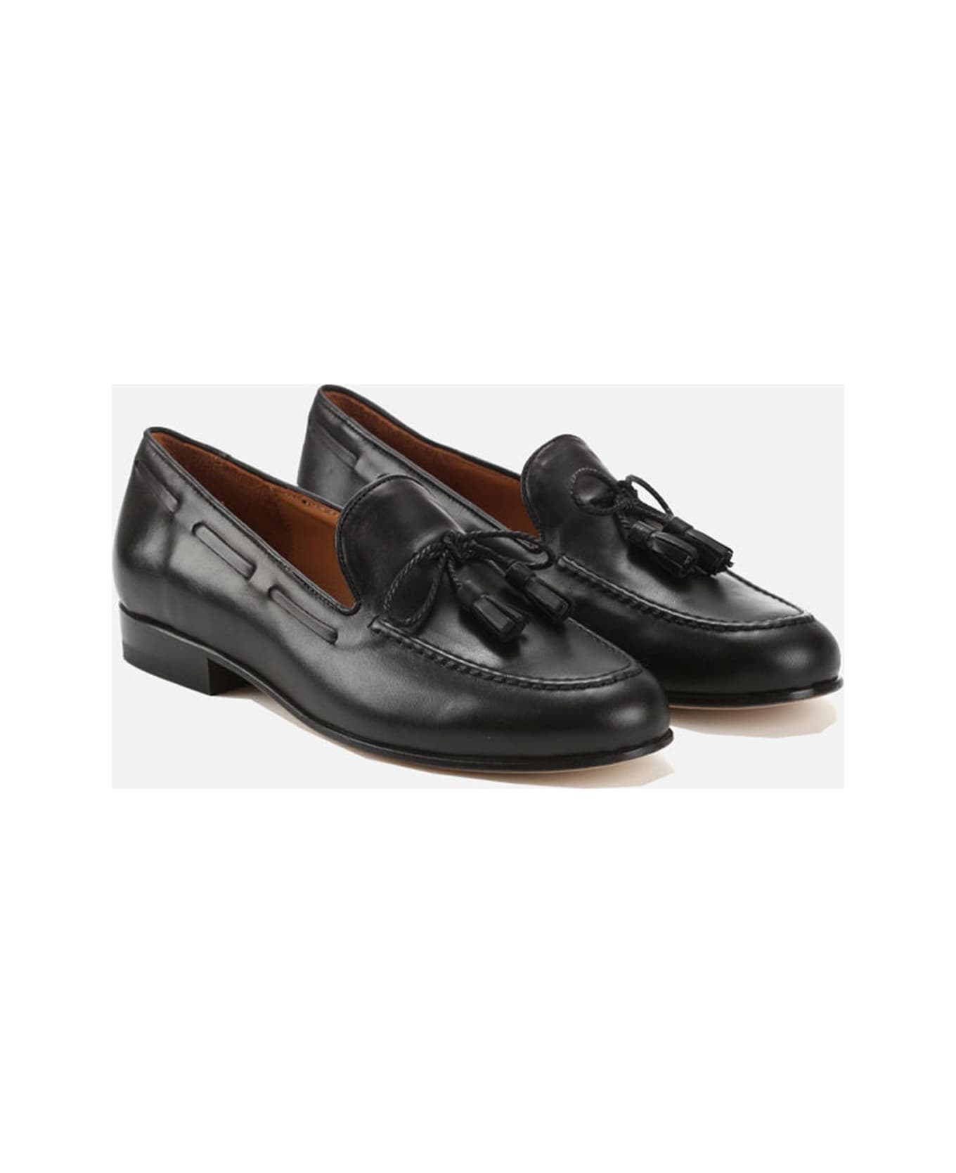 CB Made in Italy Leather Flats Todi - Black