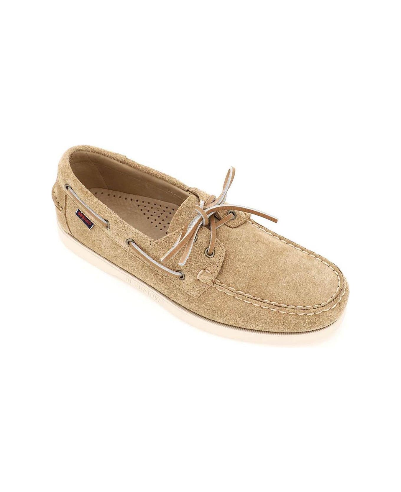 Sebago Lace-up Round Toe Boat Shoes - Beige Camel ローファー＆デッキシューズ