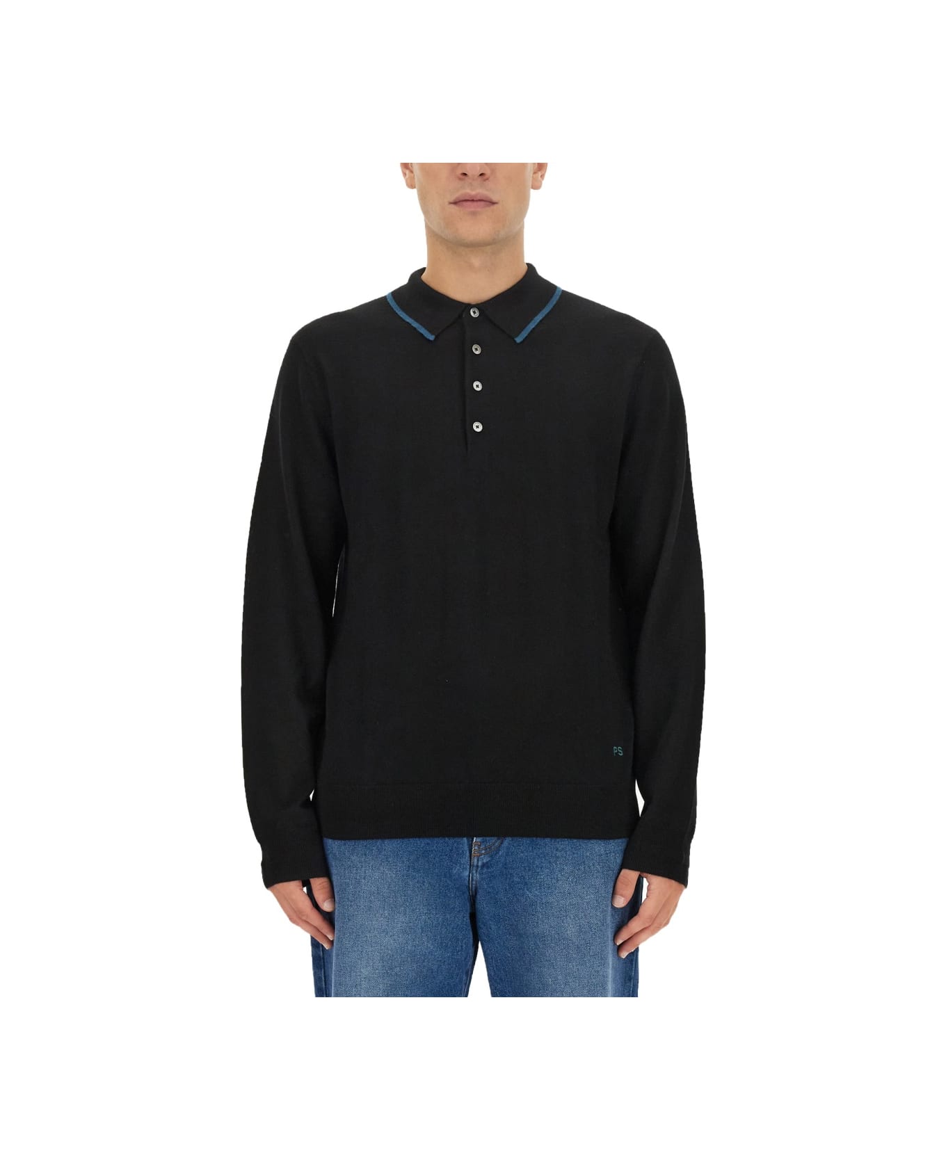 PS by Paul Smith Polo With Logo - BLACK