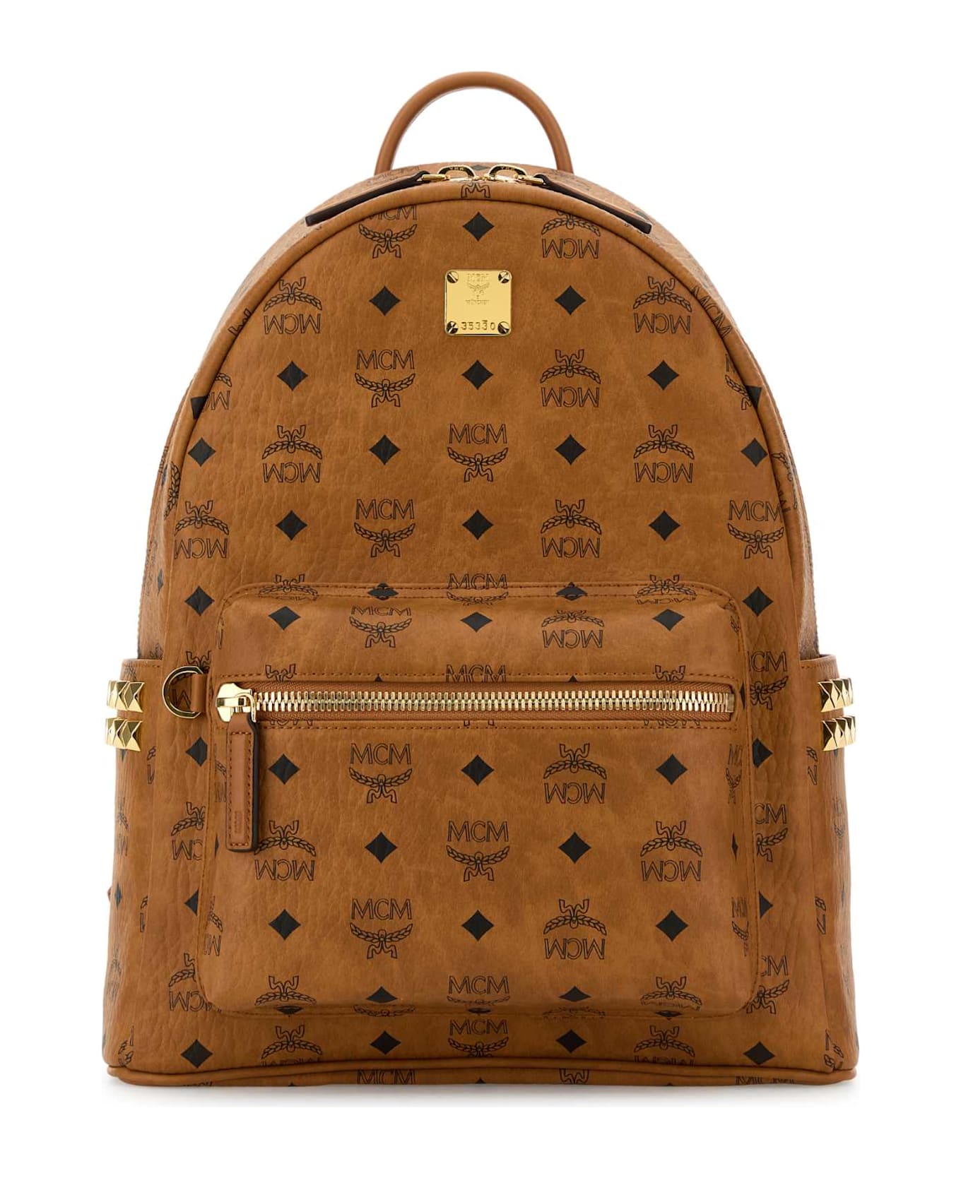 MCM Printed Canvas Medium Stark Backpack - COGNAC