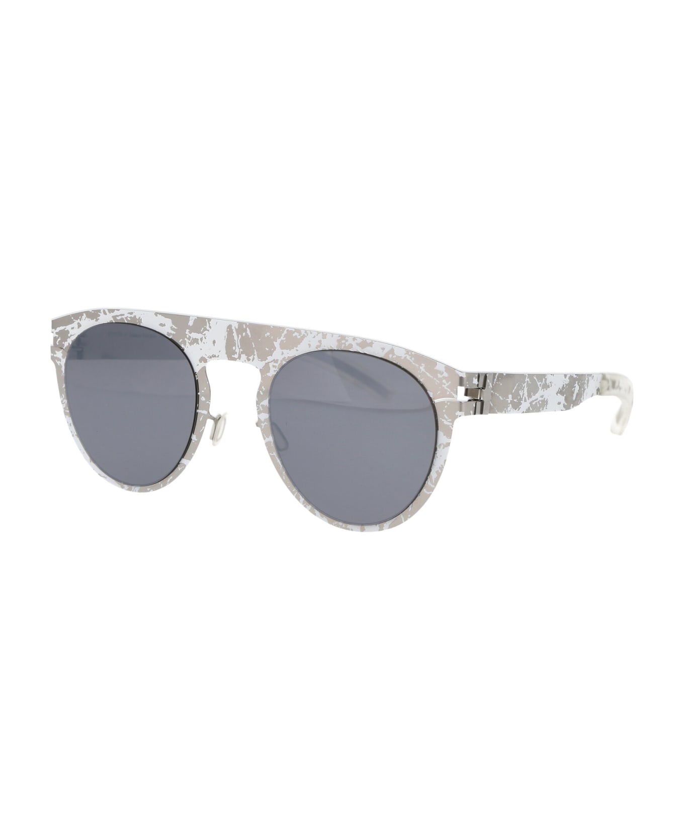 Mykita Mmtransfer004 Sunglasses - 265 Silver White Stone Brown Flash