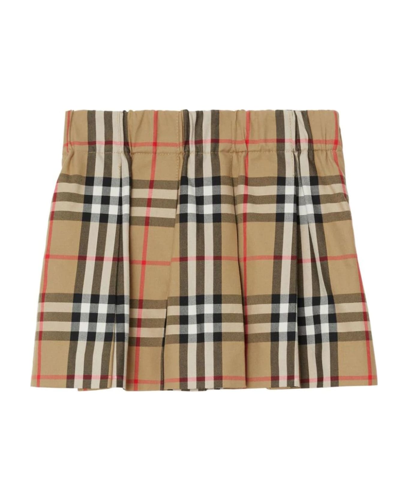 Burberry Beige Cotton Skirt - Burberry Kids check-print quilted pinafore dress