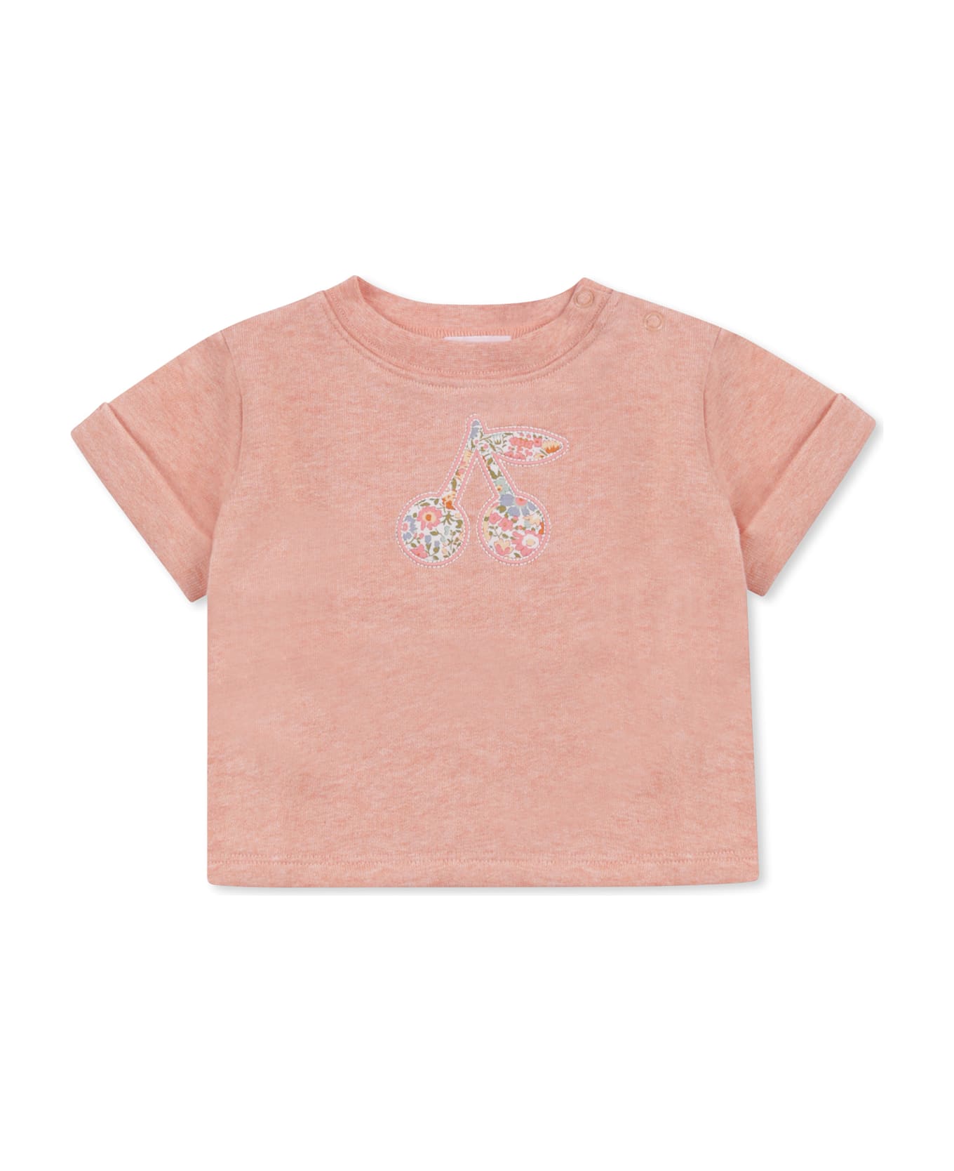 Bonpoint Pink T-shirt For Baby Girl With Cherries - Pink