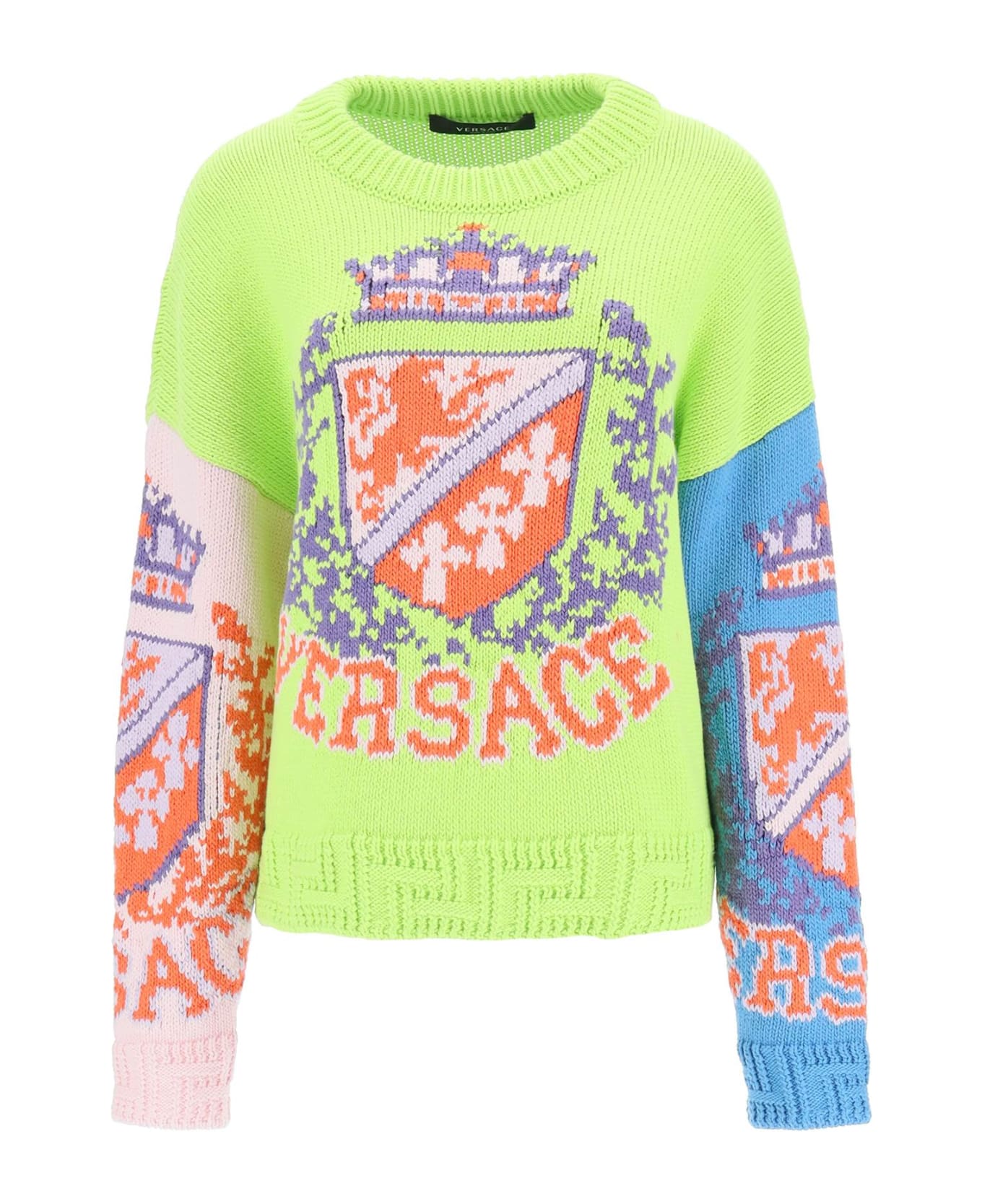 Versace Royal Rebellion Embroidered Sweater - MULTI (Green)