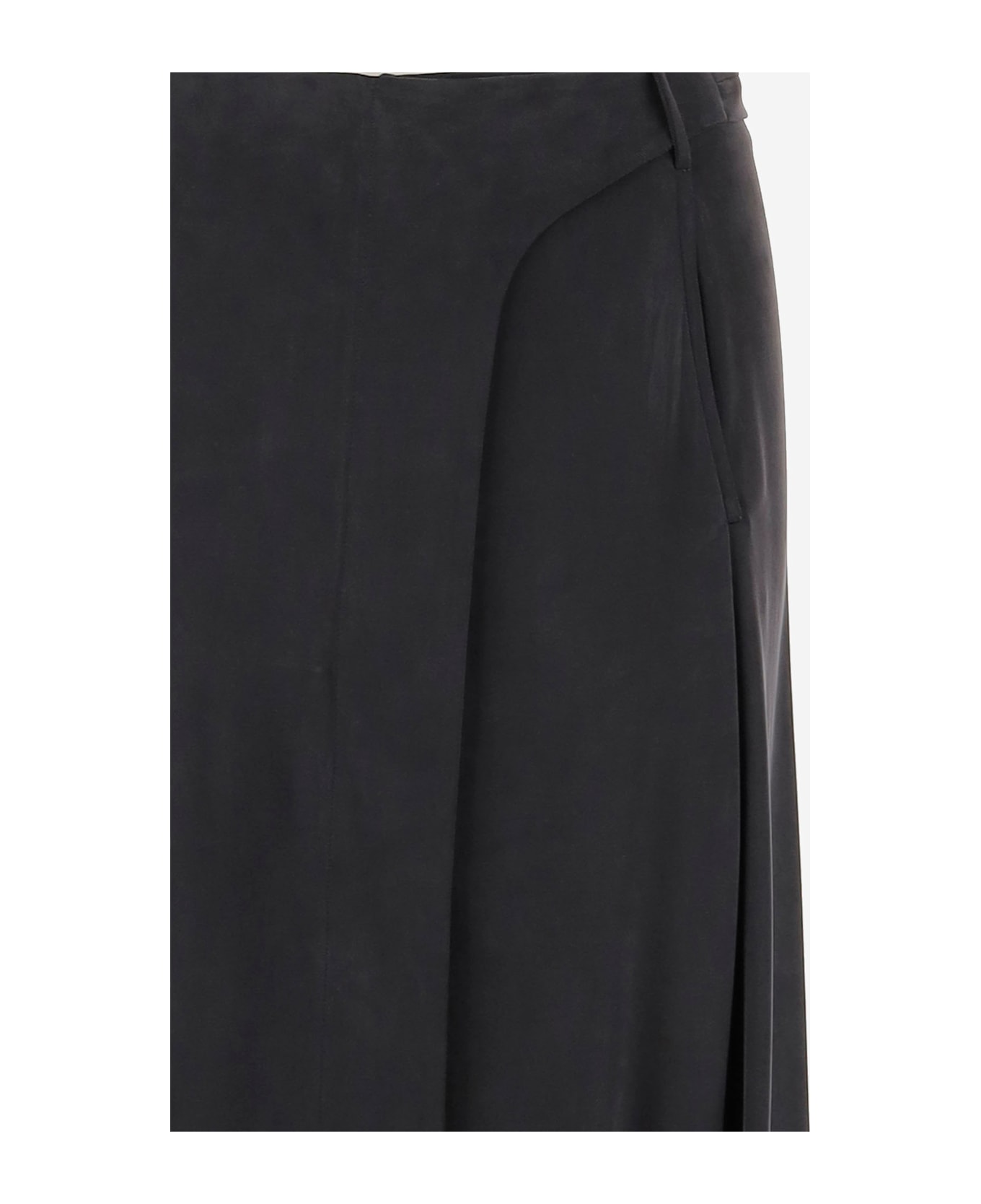 Giorgio Armani Cupro Interlock Long Skirt - Grey