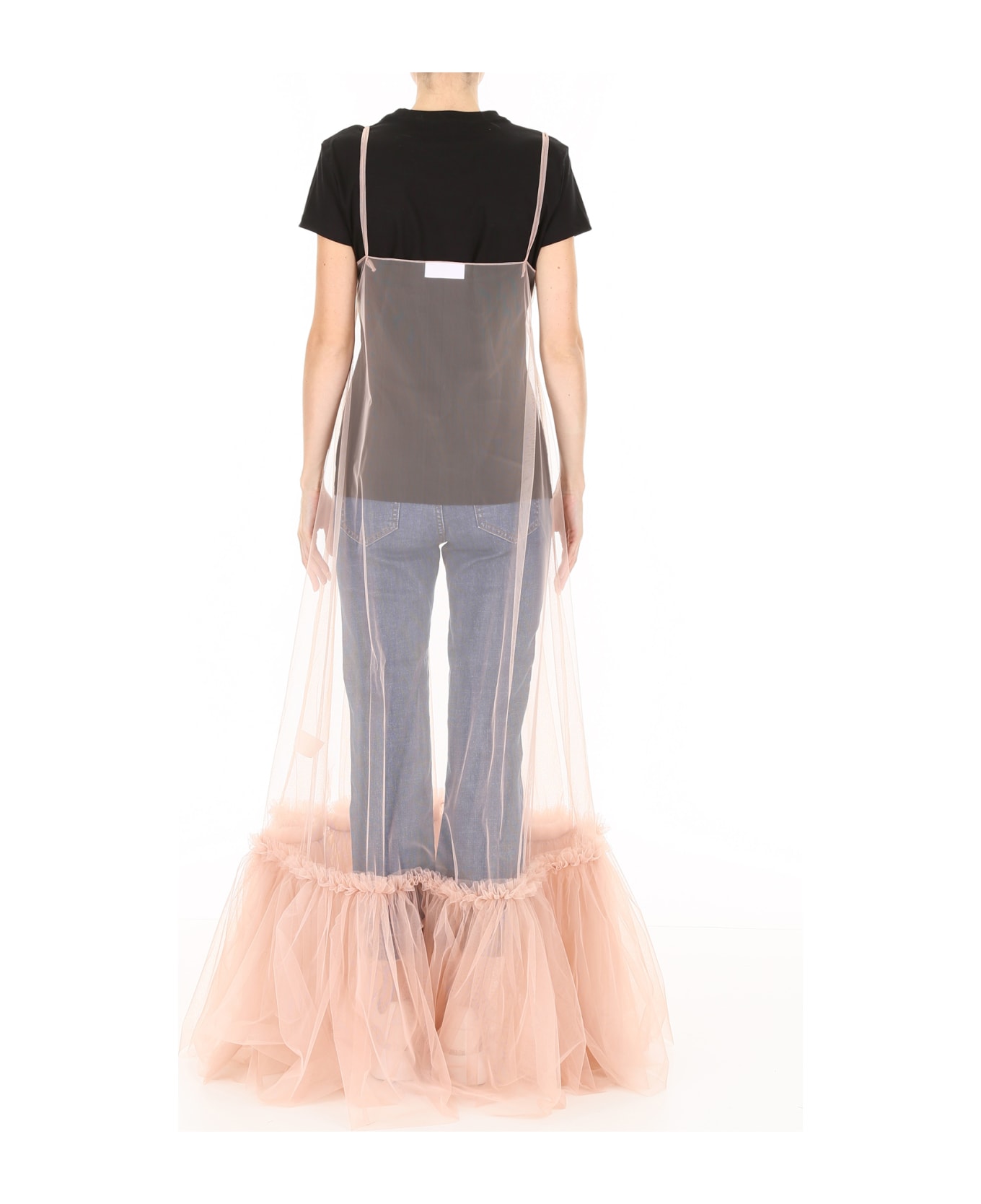 Long Tulle Dress with Convertible Back Design Plum