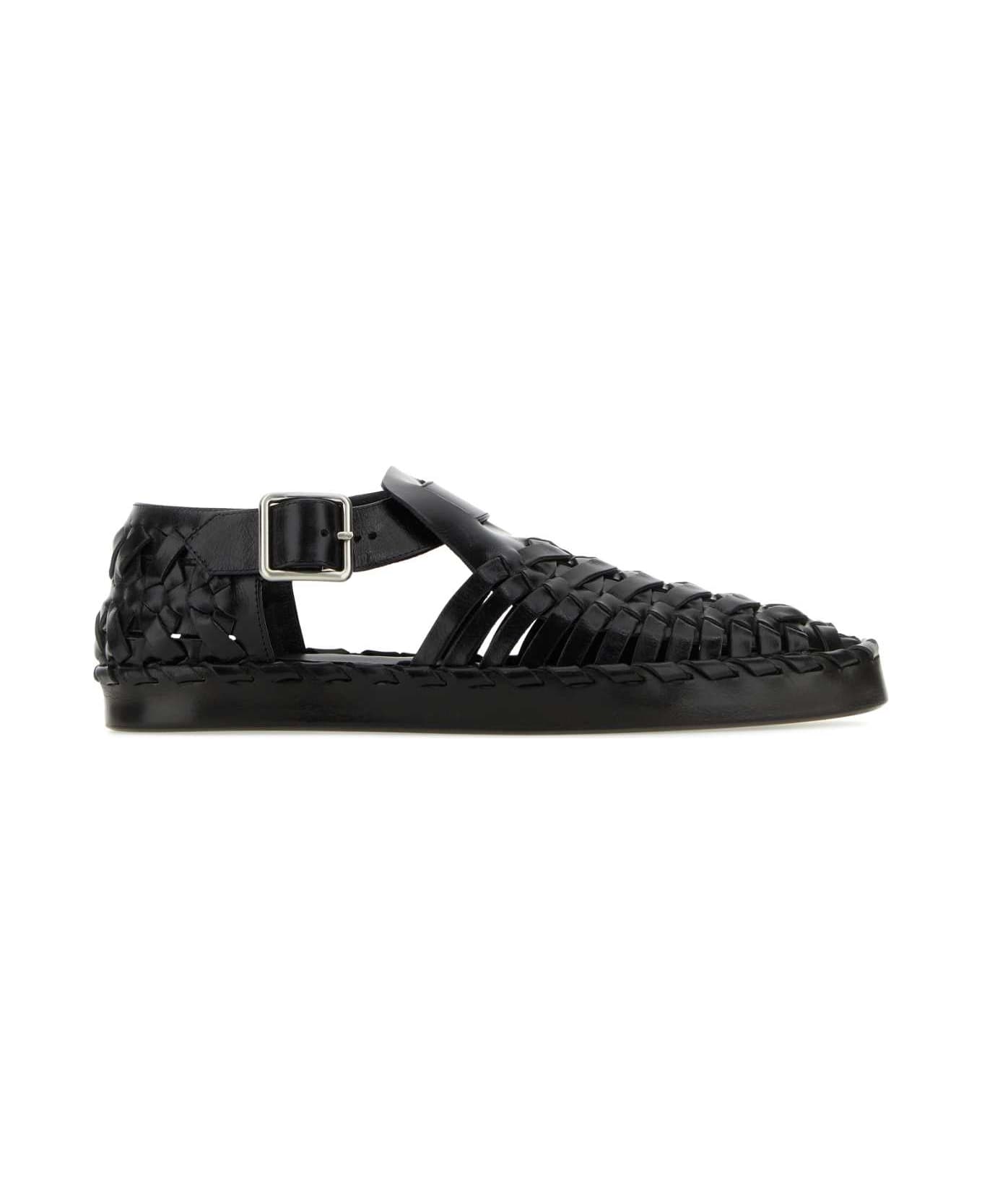 Jil Sander Black Leather Sandals - 001 サンダル