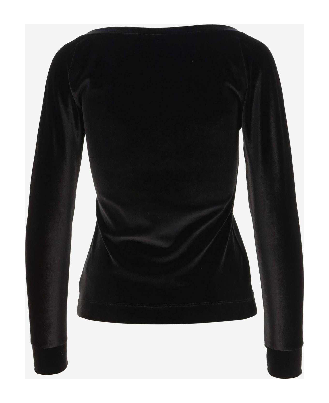 Stephan Janson Stretch Velvet Jersey Top - Black