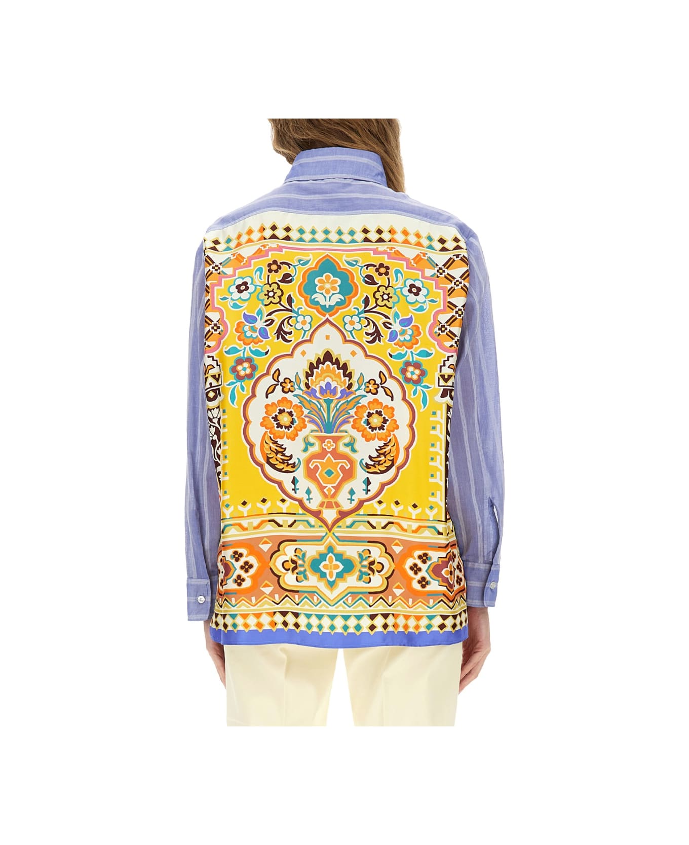 Etro Striped Cotton Shirt - BABY BLUE