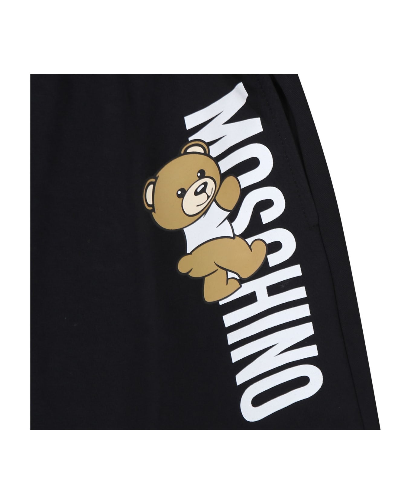 Moschino Black Skirt For Girl With Teddy Bear And Logo - Black