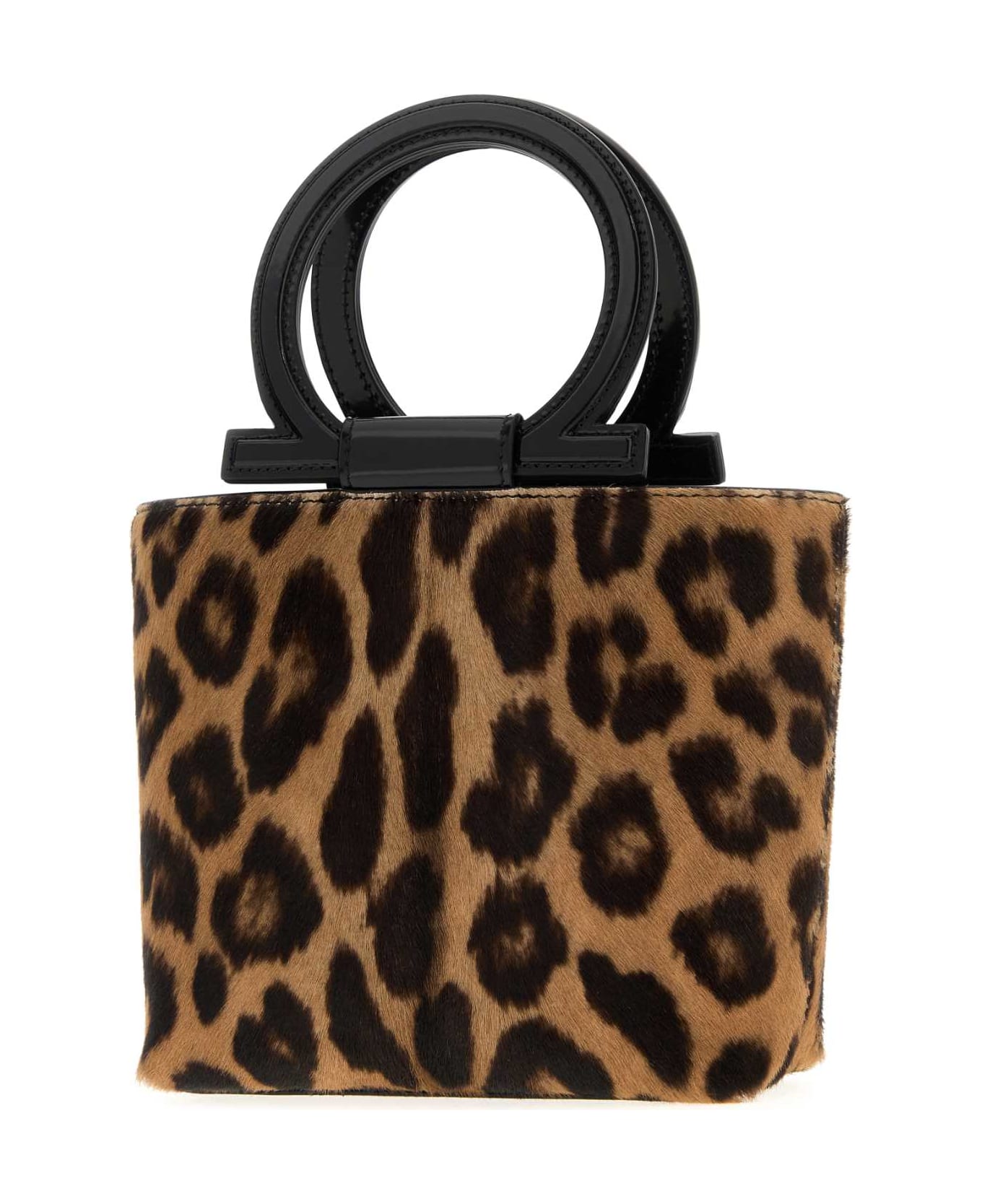 Ferragamo Printed Calf Hair Handbag - NATURALENERONERO