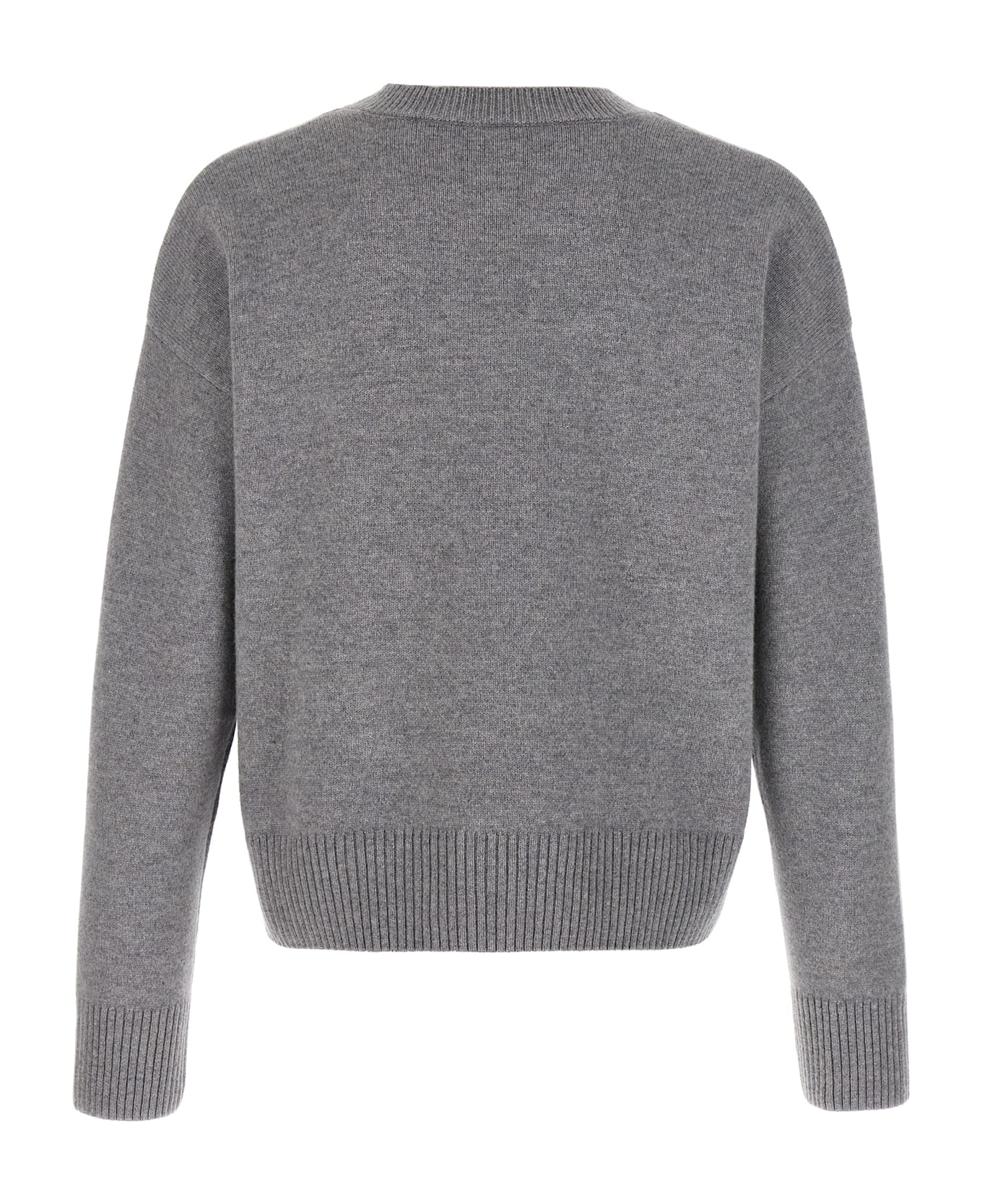 Ami Alexandre Mattiussi Puff Logo Patch Sweater - Gray