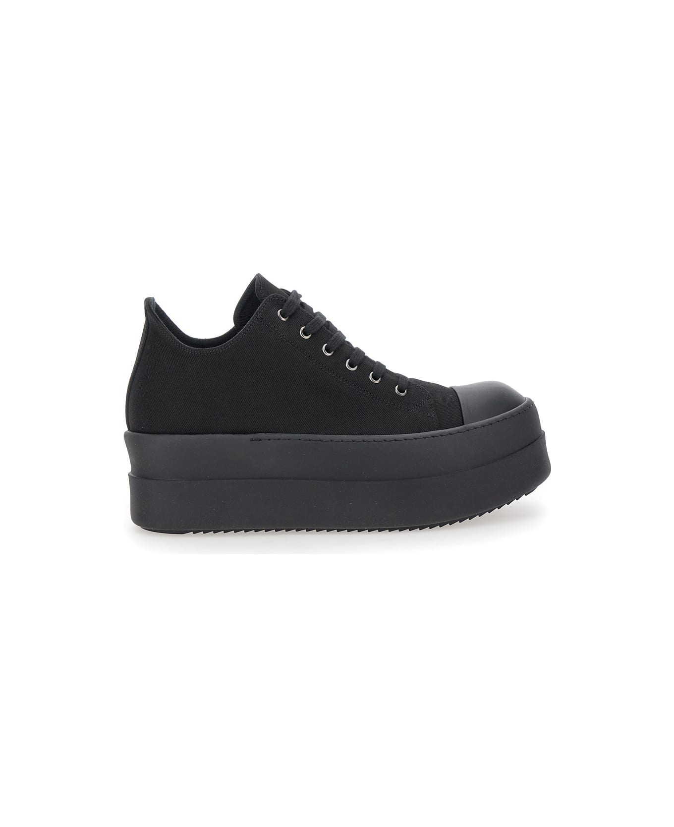 DRKSHDW Black Low Top Sneakers With Double Bumper In Cotton Man - Black