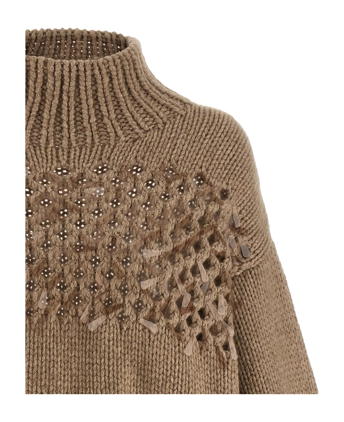 Brunello Cucinelli Drop Sequin Sweater - Beige