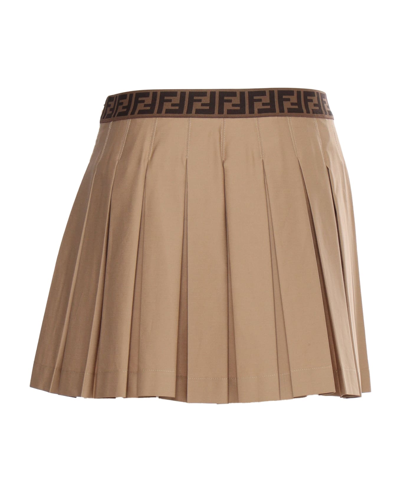 Fendi Beige Gabardine Skirt - BEIGE
