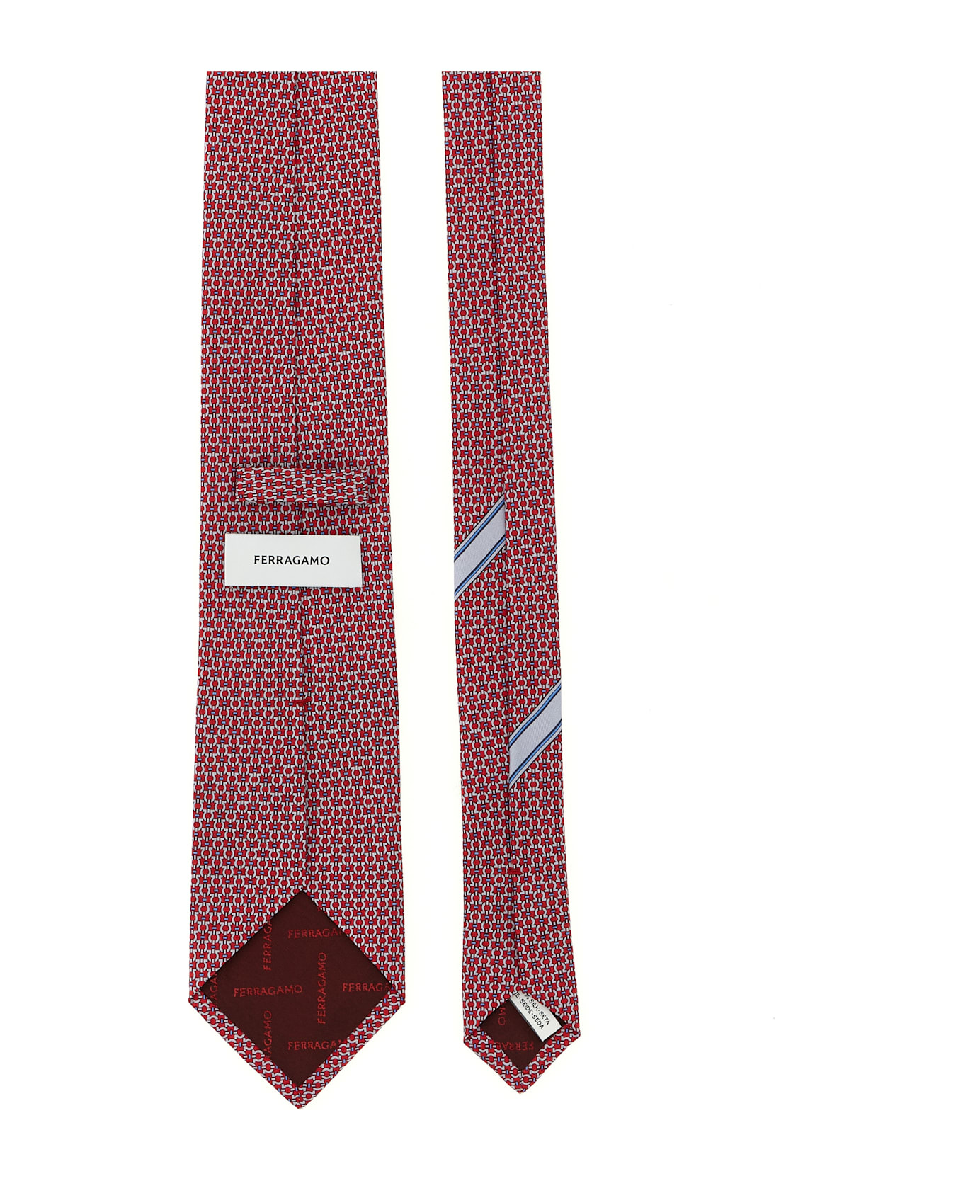 Ferragamo 'gancini' Print Tie - Red