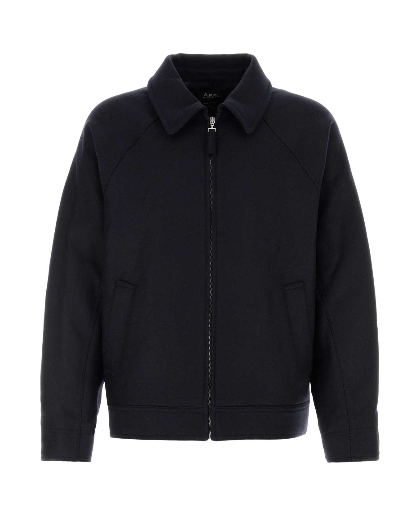 A.P.C. Midnight Blue Wool Blend Jacket - DARKNAVY