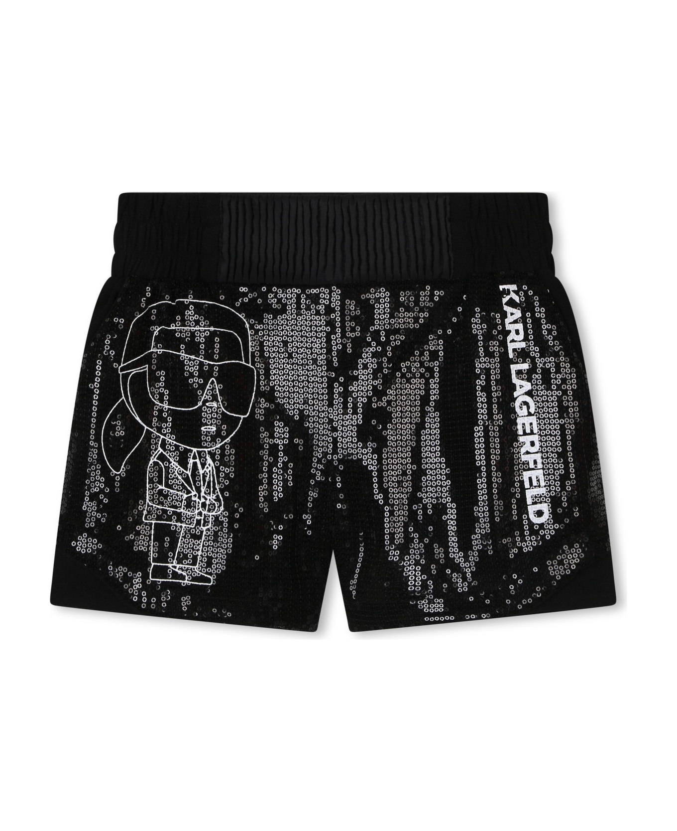 Karl Lagerfeld Kids Sequined Shorts - Nero