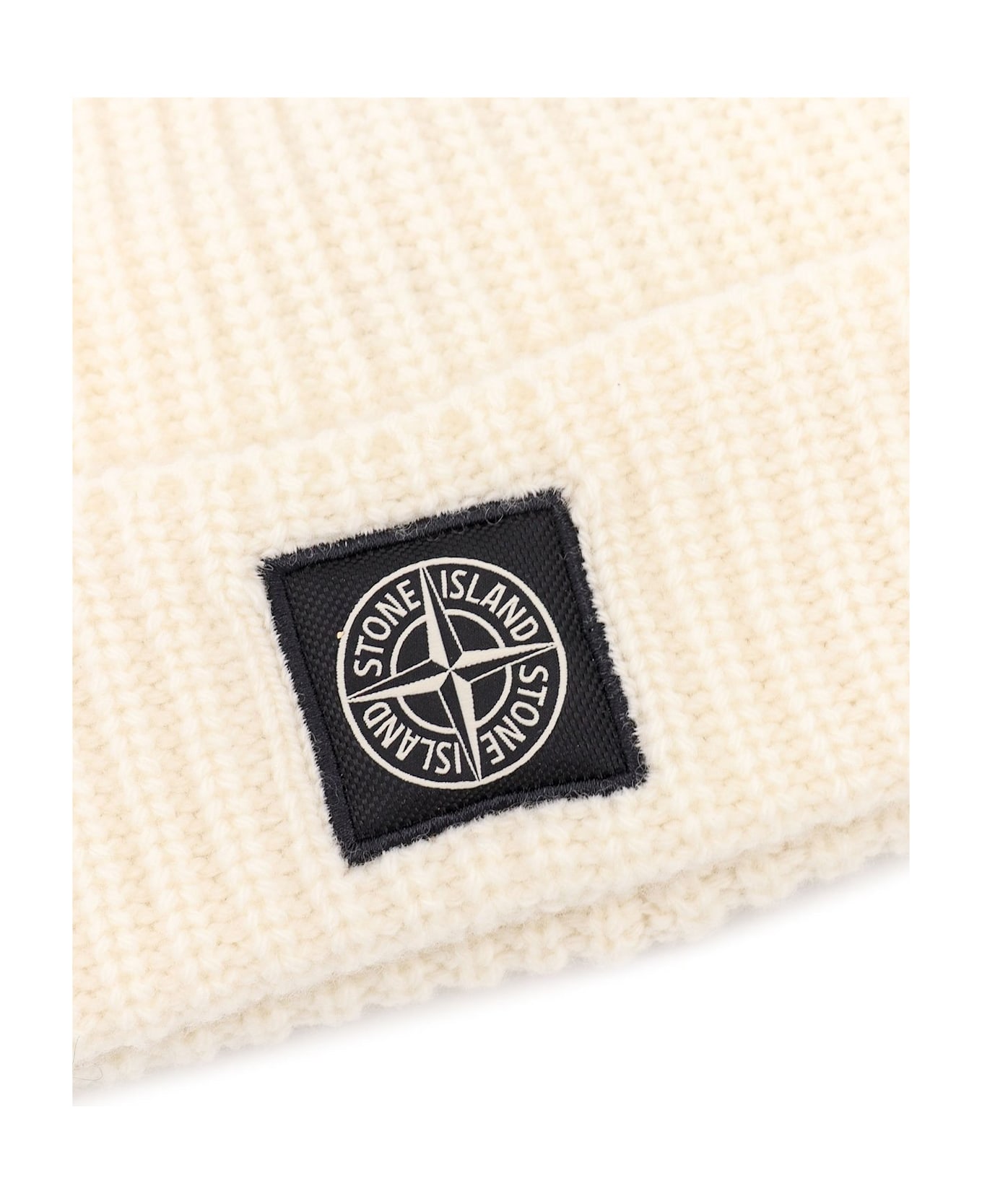 Stone Island Logo-patch Beanie - White