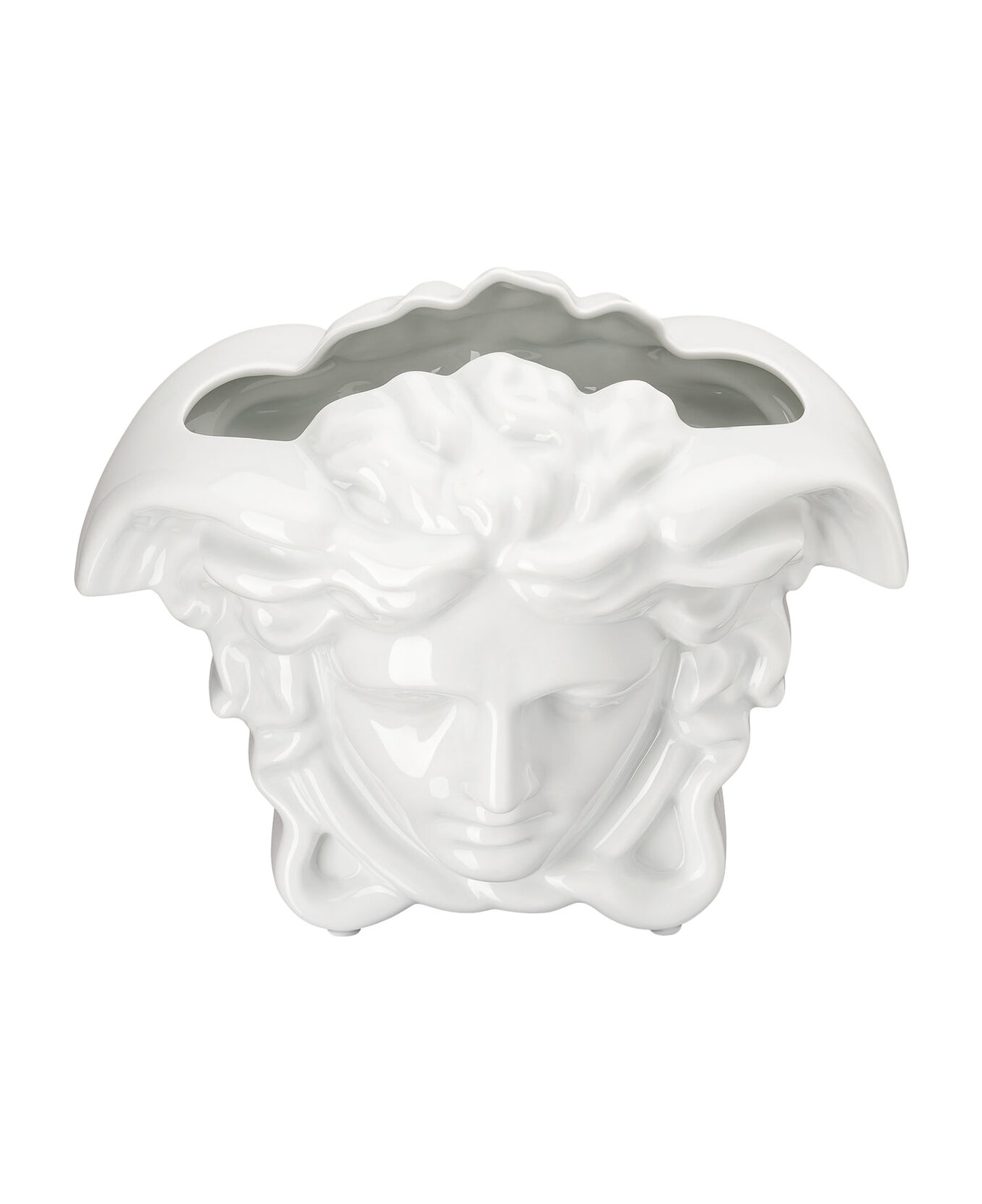 Versace Vaso In Medusa Cm 21 - Bianco