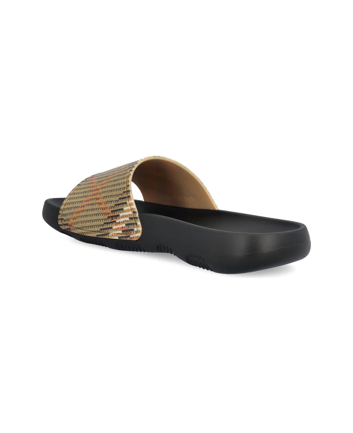 Burberry Check Pattern Slip-on Slides - BROWN/BLACK