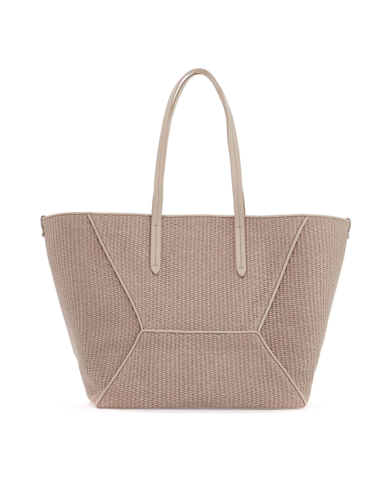 Brunello Cucinelli 'techno Raffia Tote - BEIGE CHIARO