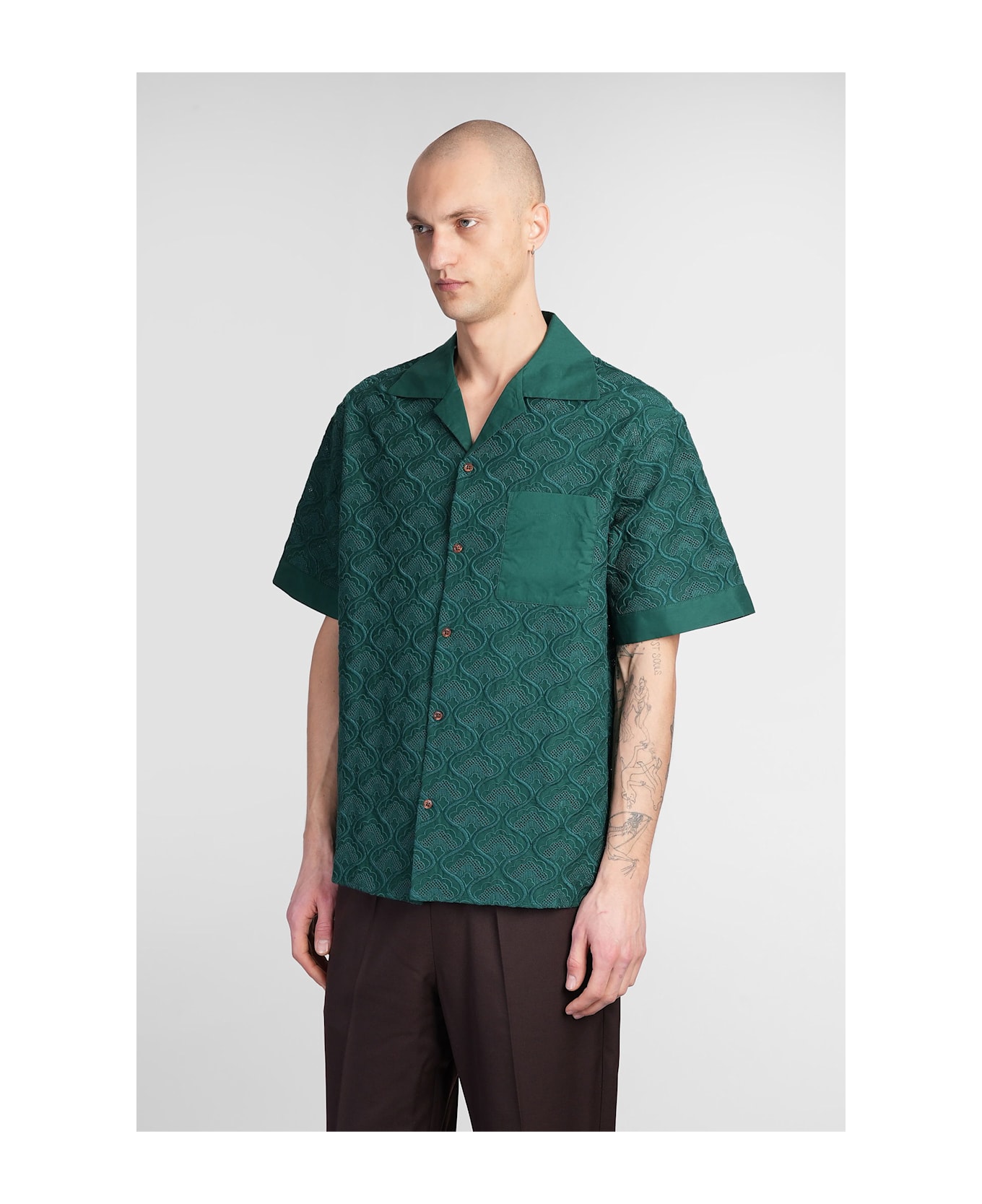 Drôle de Monsieur Shirt In Green Cotton - green