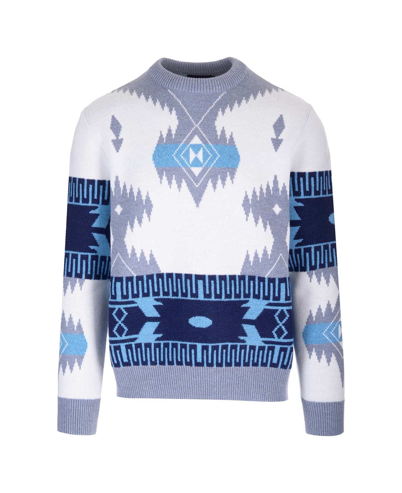 Alanui Icon Jacquard Sweater - White Ice Cloud ニットウェア