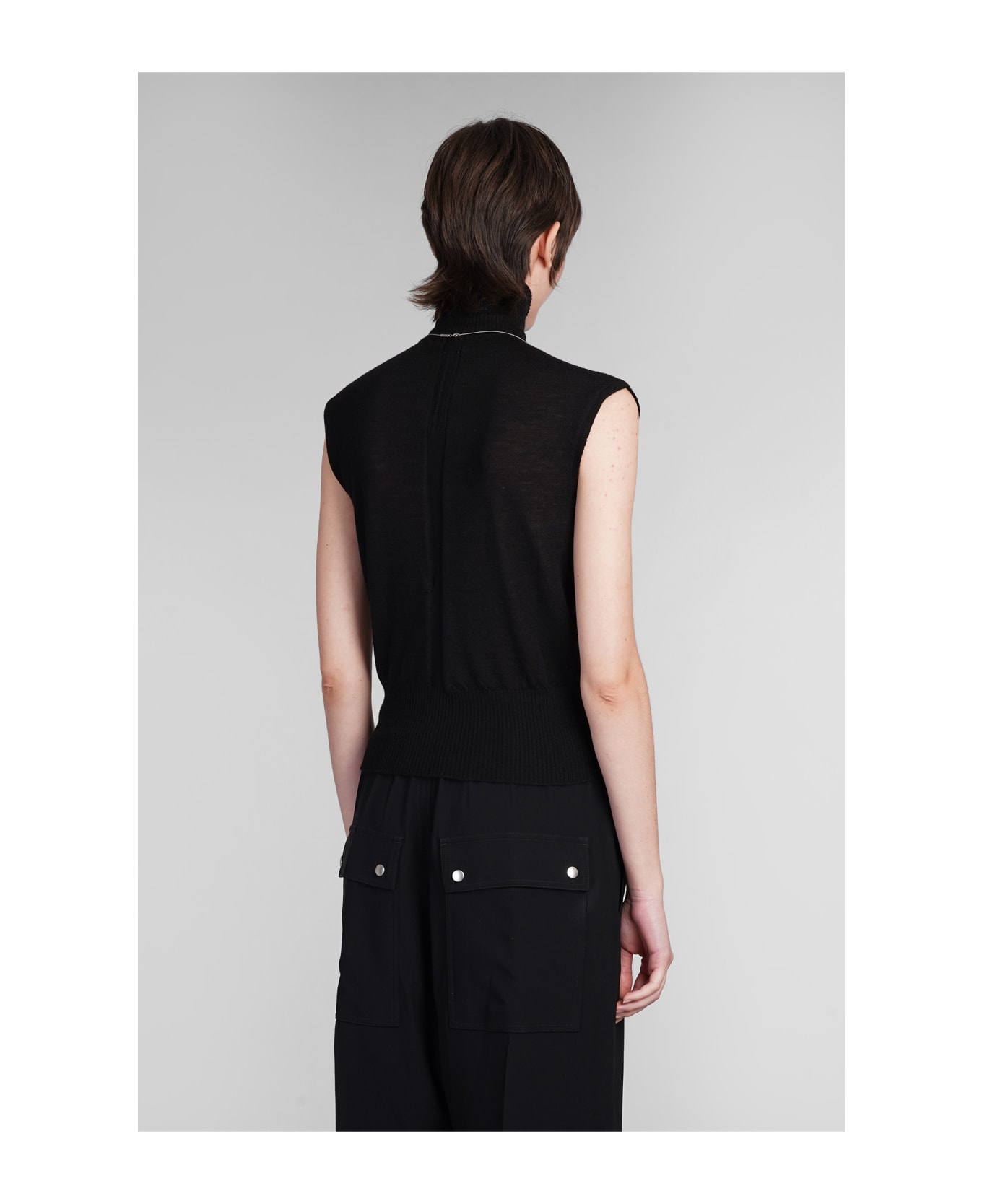 Rick Owens Sl Turtle Topwear In Black Wool - Black