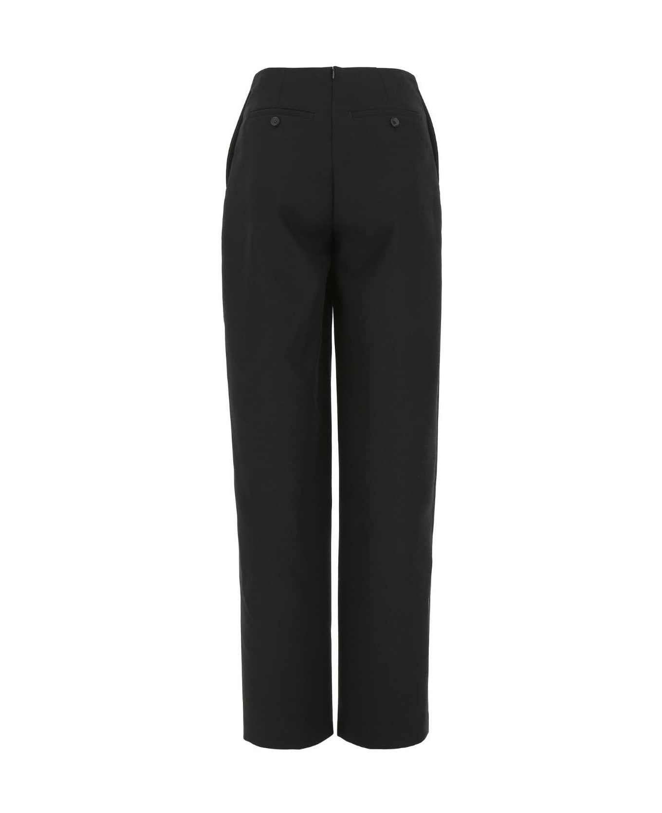 Y/Project Black Wool Wide-leg Pant - BLACK