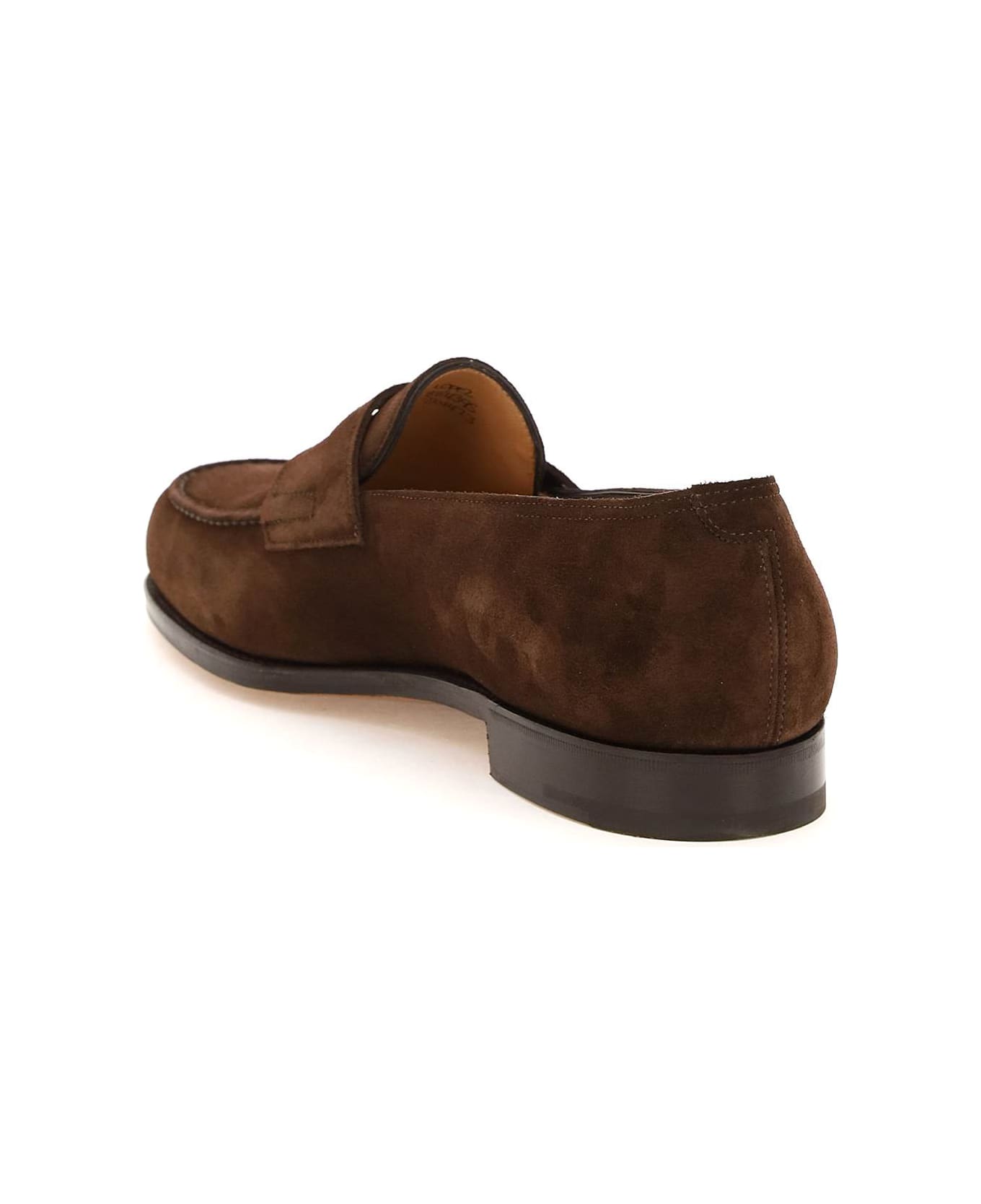 John Lobb Suede Leather Lopez Penny Loafers - DARK BROWN (Brown)
