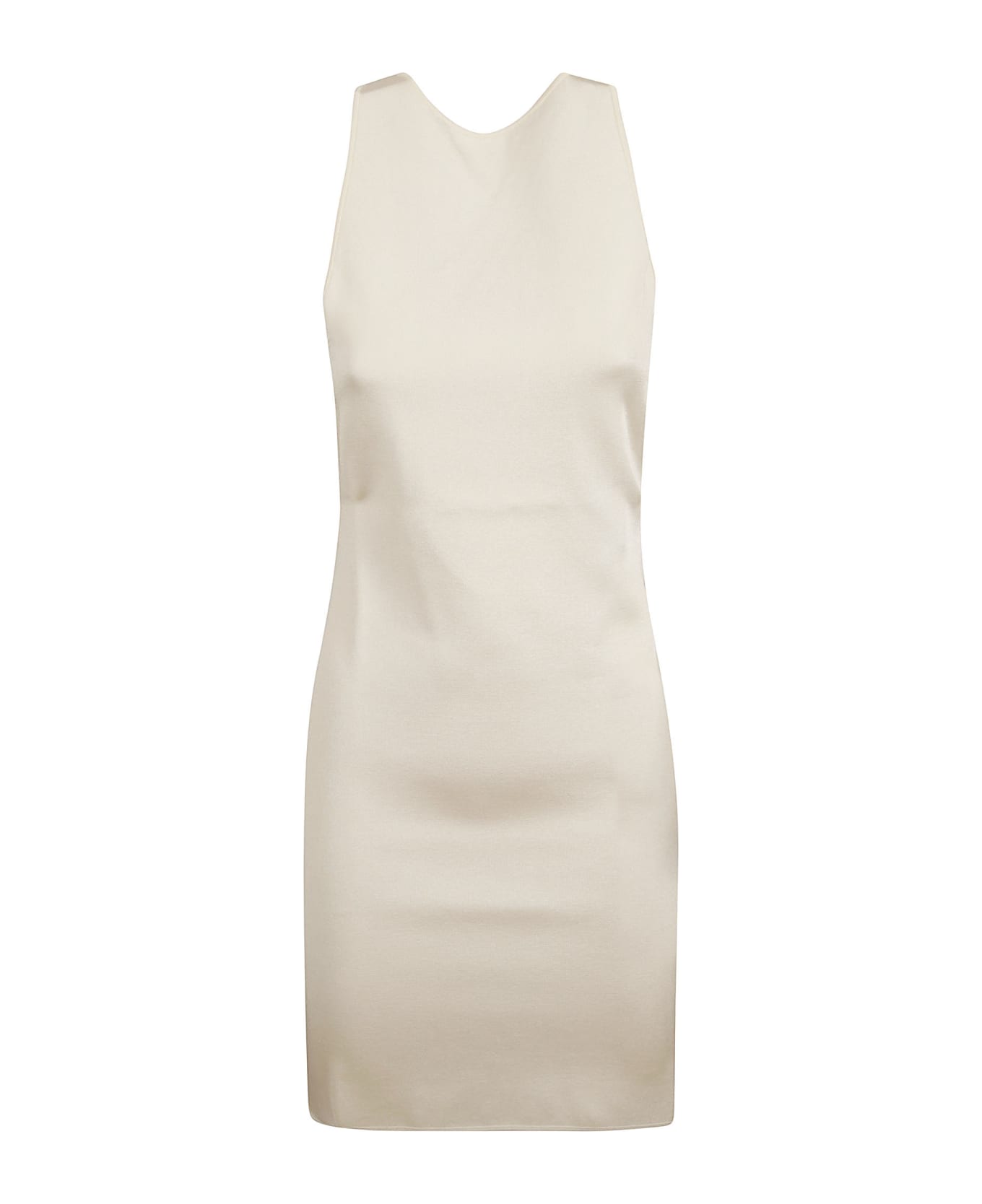 Saint Laurent Back Cross Strap Sleeveless Dress - Natural
