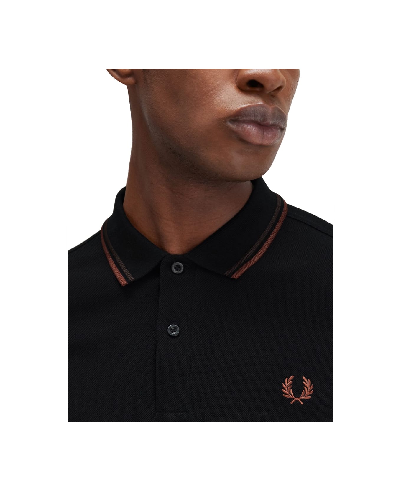 Fred Perry Polo With Logo - BLACK