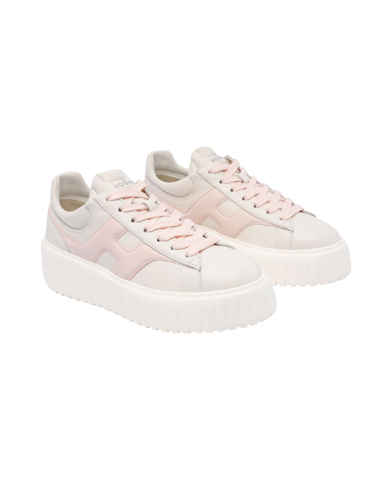 Hogan H-stripes Sneakers - WHITE, pink